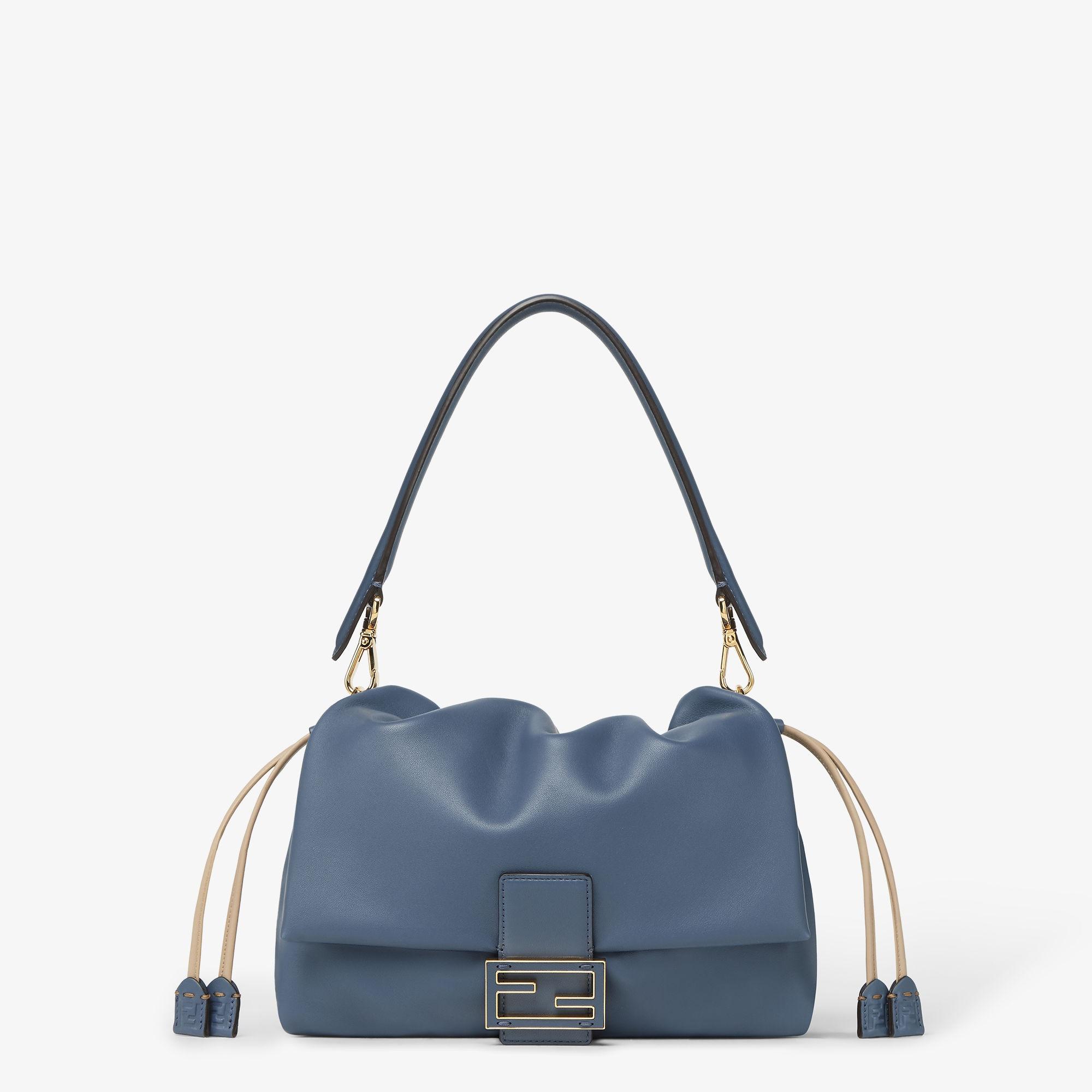 Mamma Baguette MediumBlue nappa leather bag Product Image