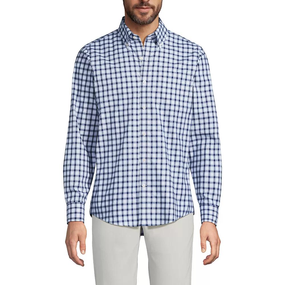 Men's Lands' End Tailored Fit No Iron Twill Long Sleeve Shirt,  Product Image