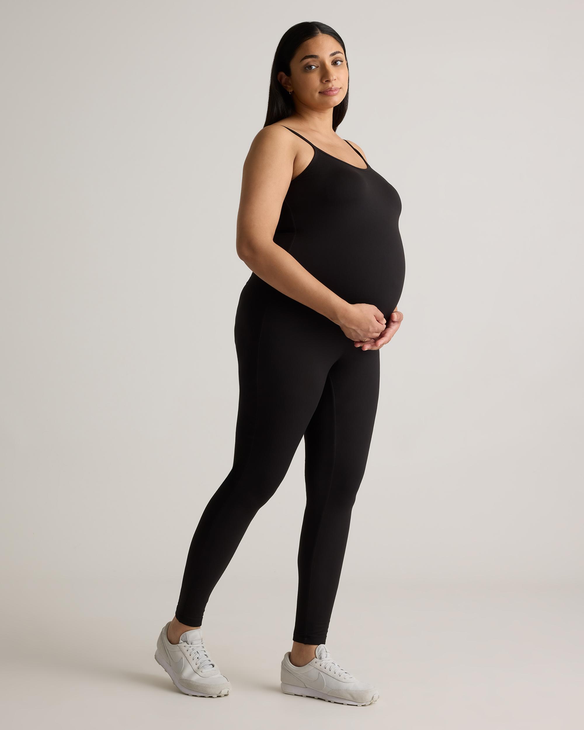 Quince | Women's Recycled Knit Maternity Spaghetti Strap Unitard Size XL, Recycled Polyester Product Image