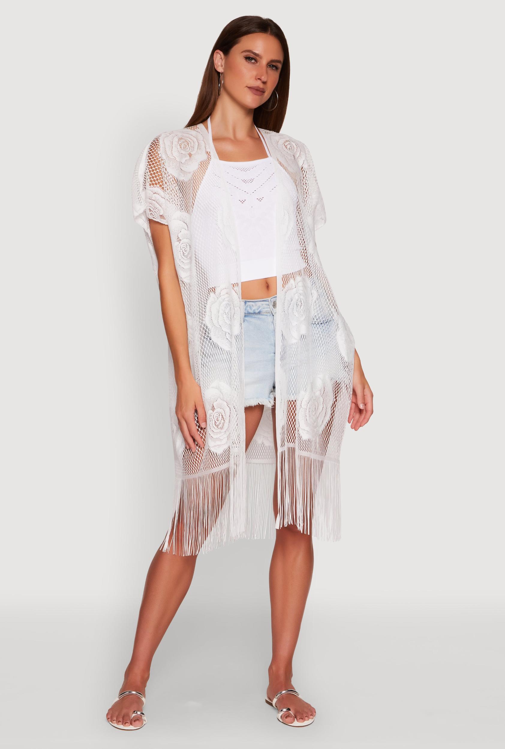 Floral Pattern Fishnet Cover Up Female Product Image