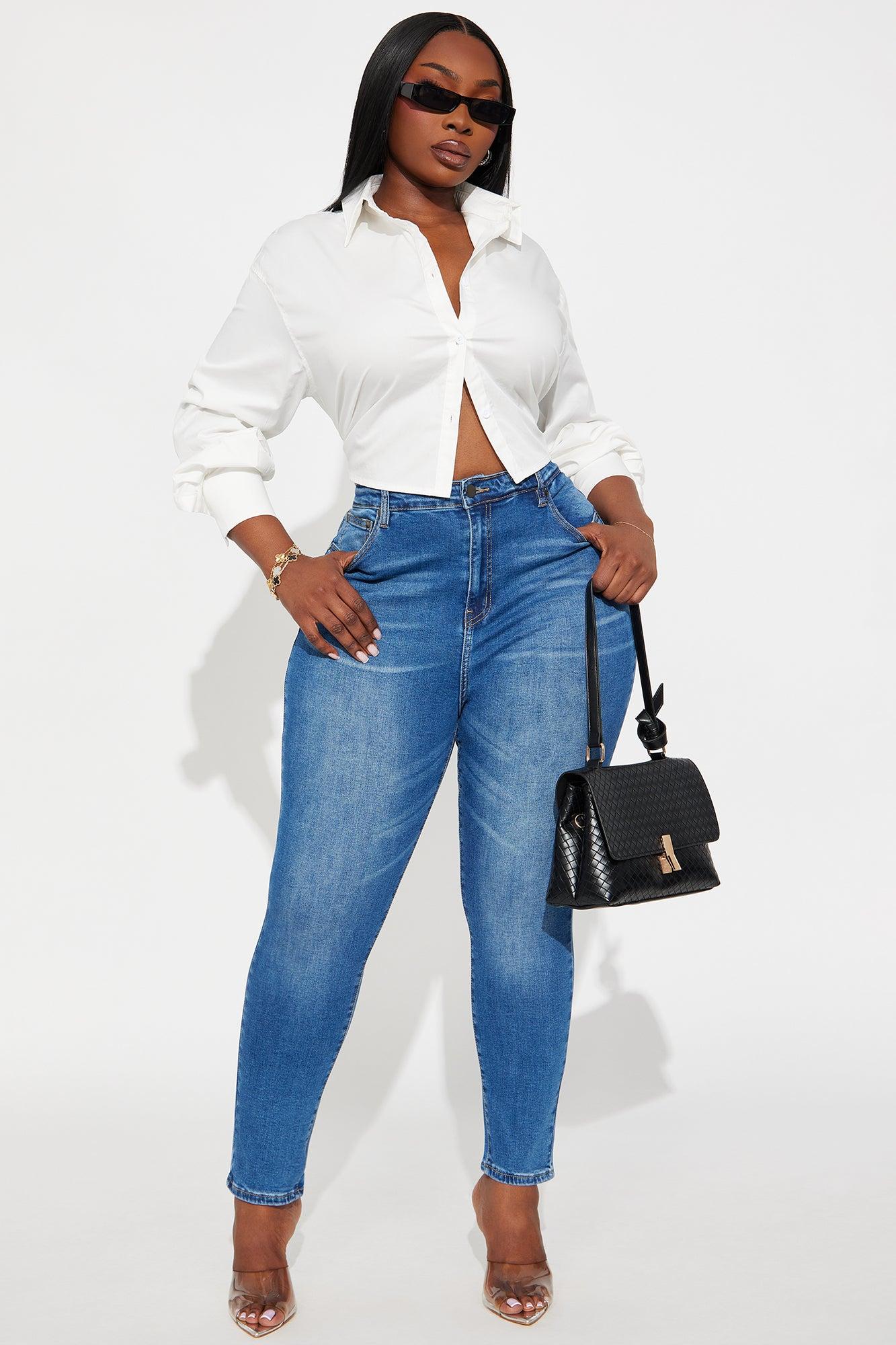 Taking Shape High Rise Skinny Jeans - Medium Blue Wash Female Product Image