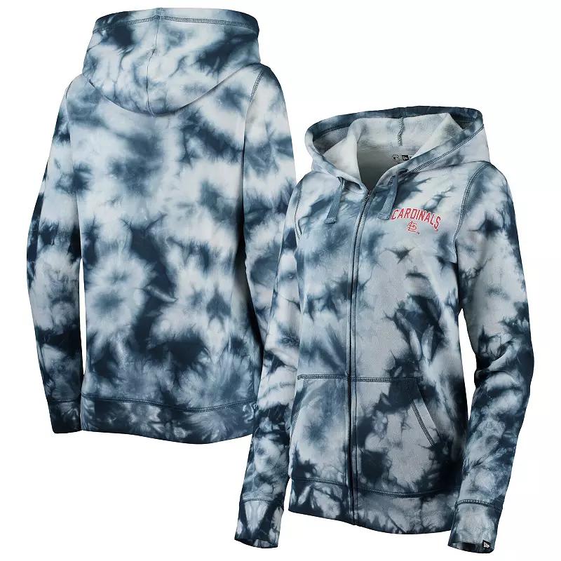 Women's New Era Navy St. Louis Cardinals Tie-Dye Full-Zip Hoodie, Size: Medium, Blue Product Image