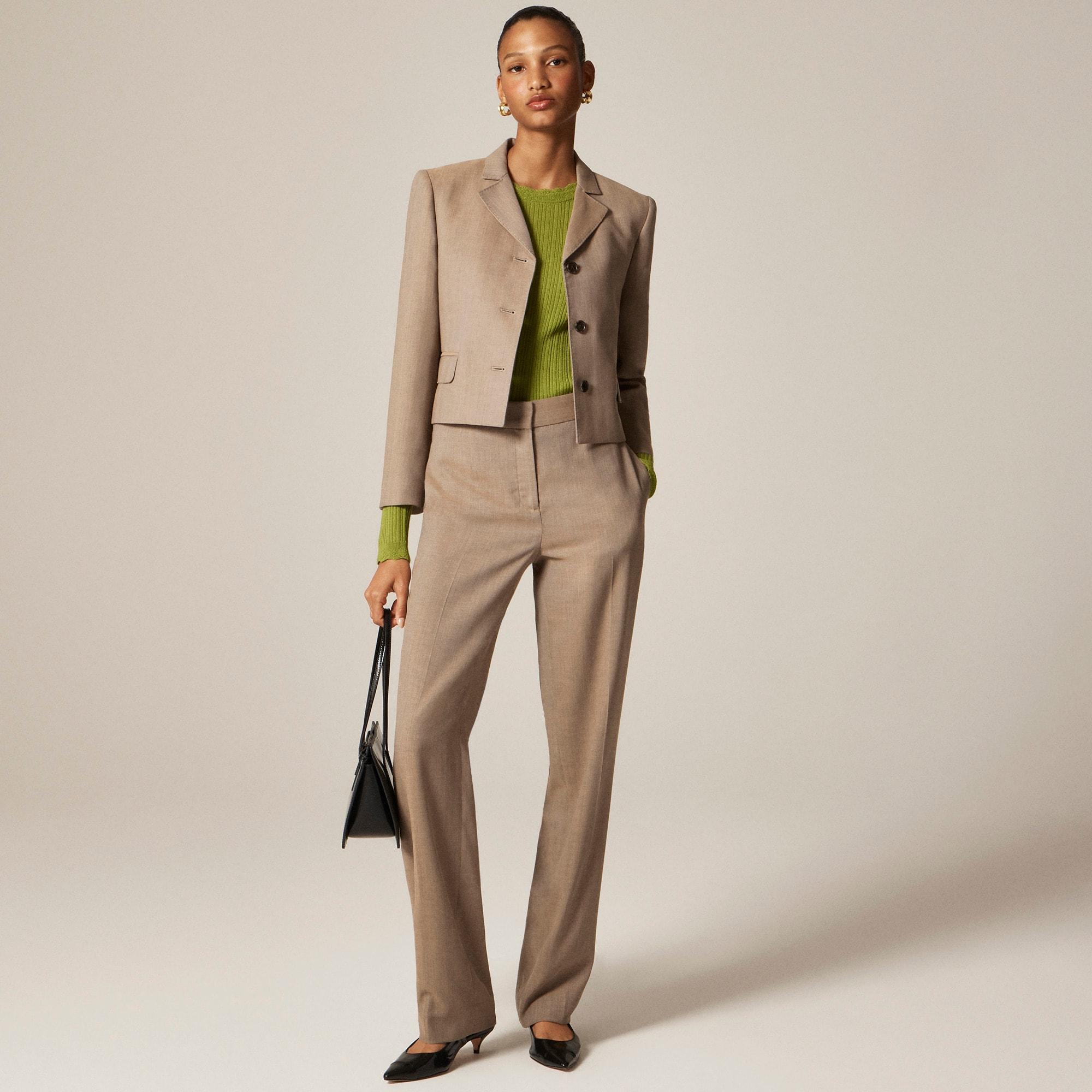 Layered pointelle sweater-tee in merino wool Product Image