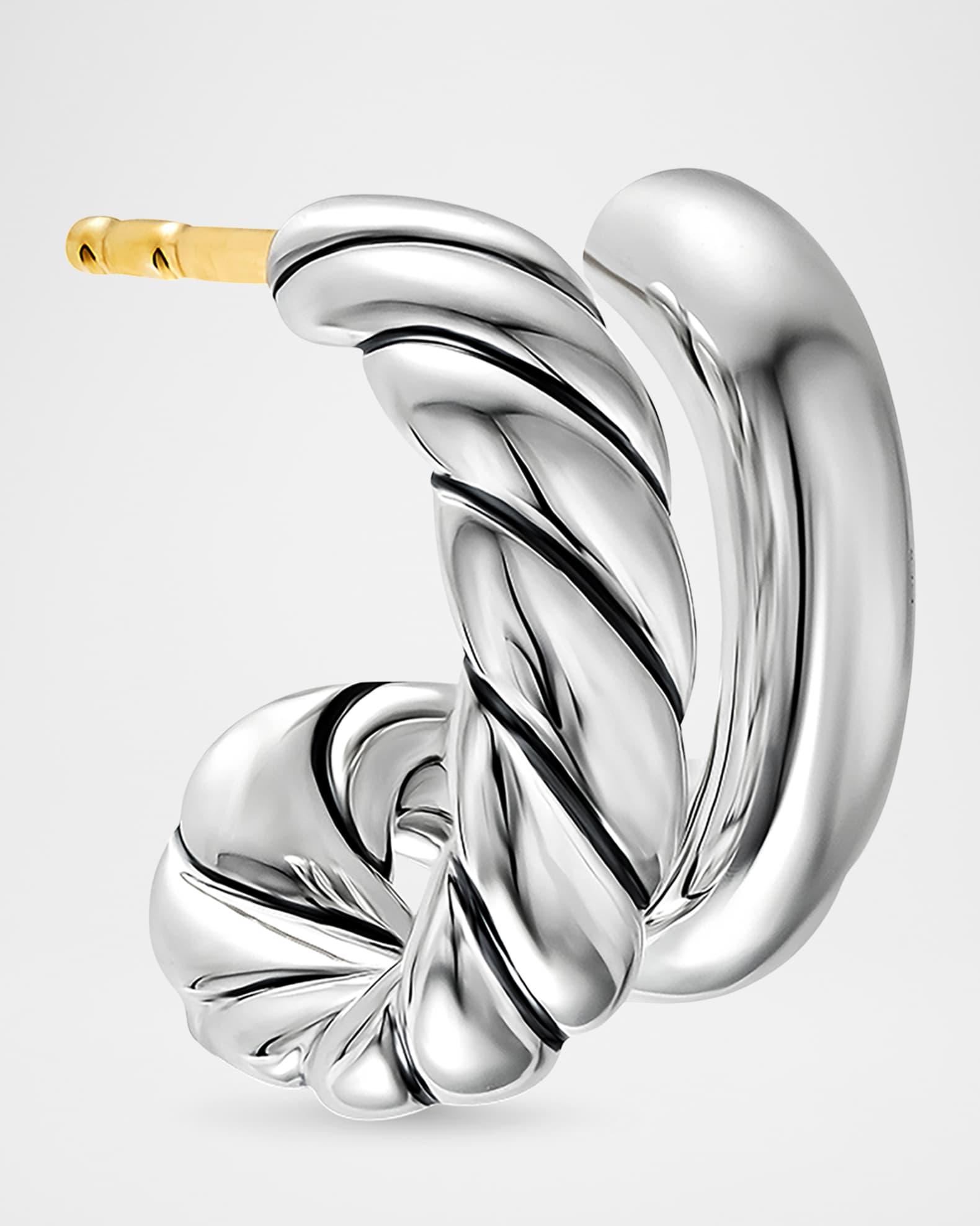 DY Mercer Double Hoop Huggie Earrings in Silver Product Image