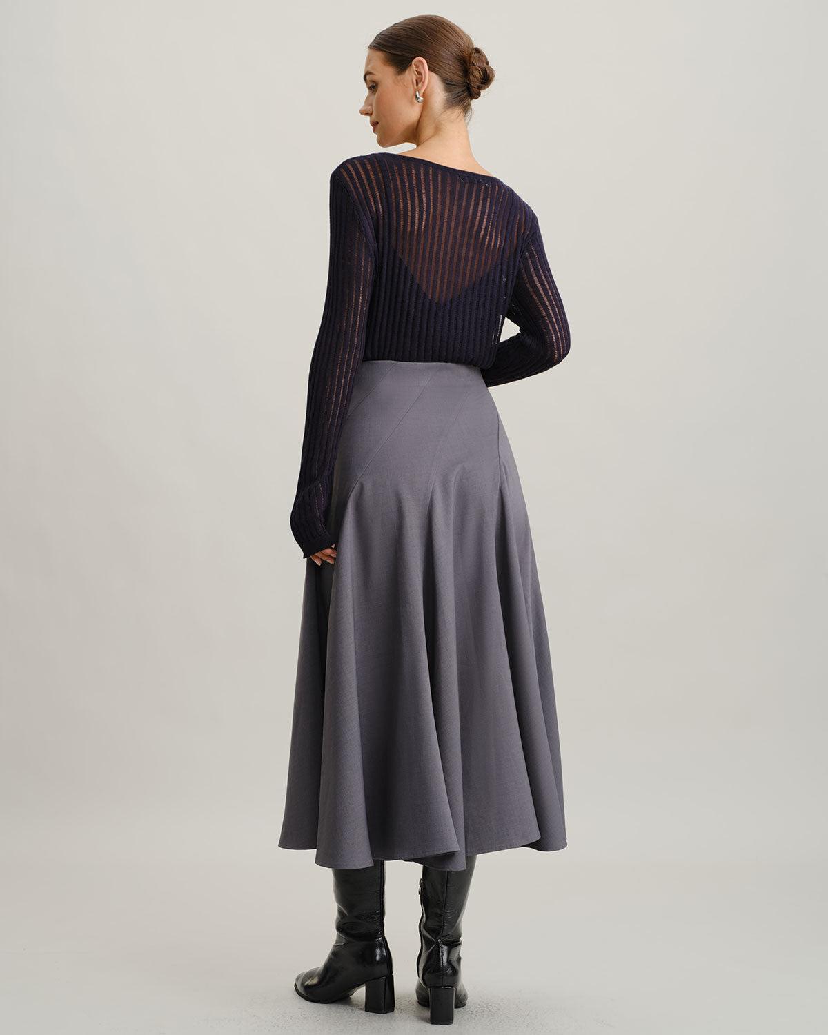 Navy Pullover Sweater Two-Piece Set Product Image