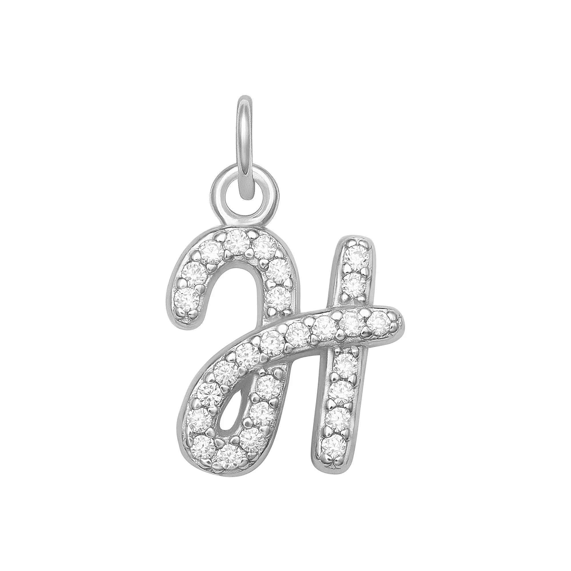 LC Lauren Conrad Sterling Silver Cubic Zirconia Initial Charm, Womens, Gold Tone O Product Image