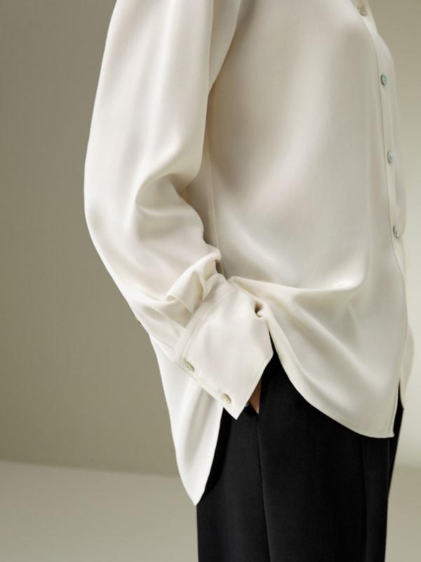The One Relaxed Fit Silk Shirt Product Image