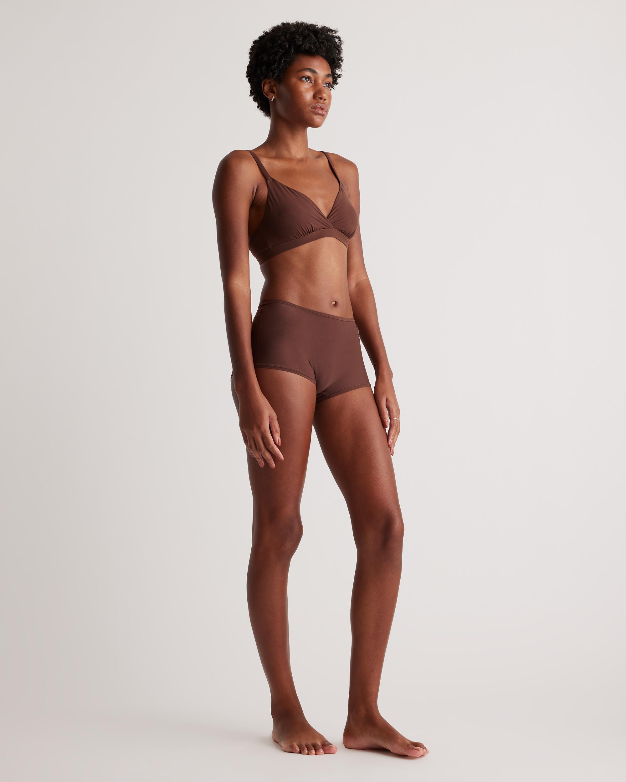 Quince | Women's Second Skin Crossover Bralette Nylon/Spandex Product Image
