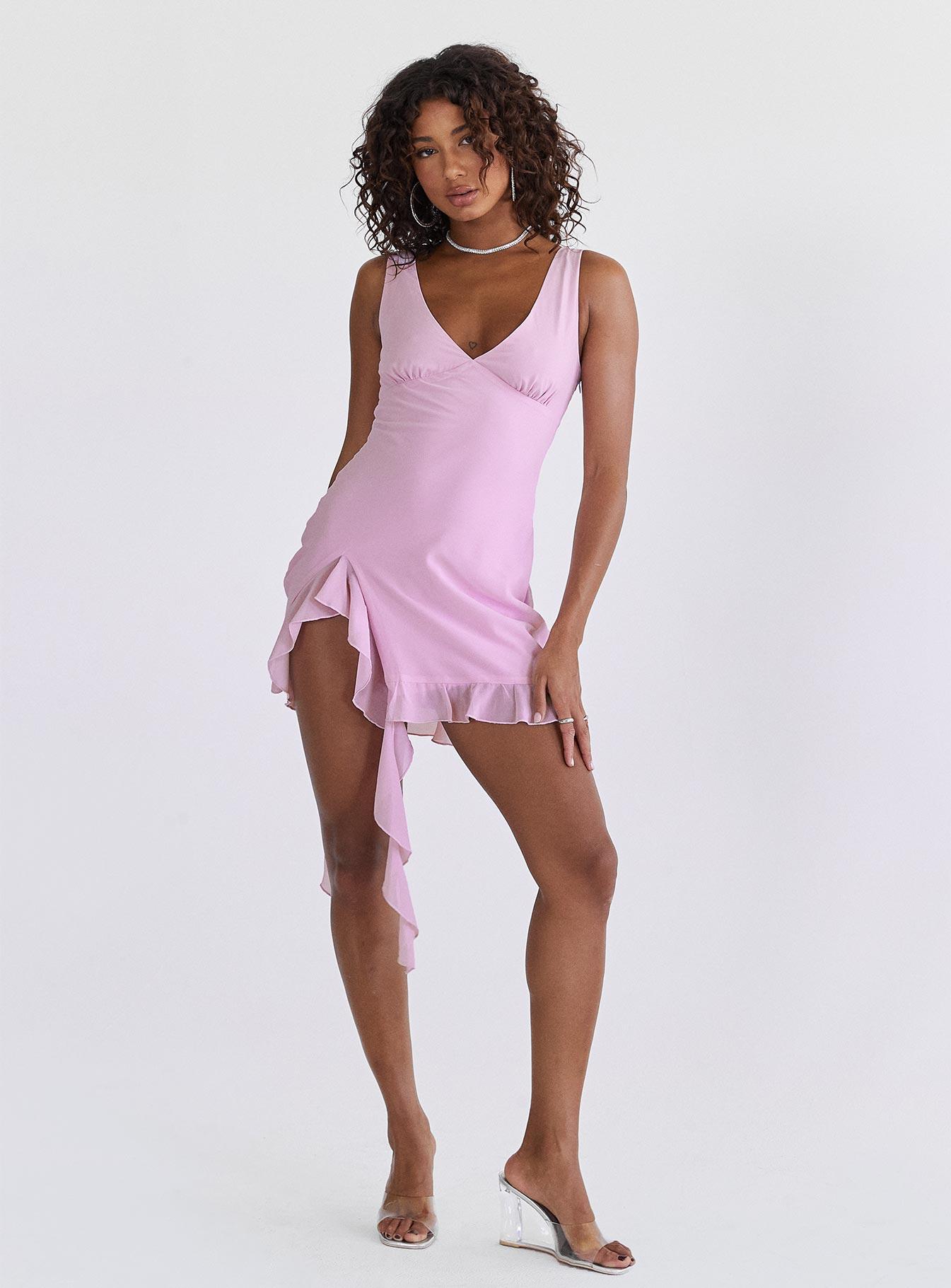 Varney Frill Mini Dress Lilac Product Image