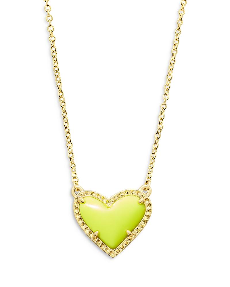 Kendra Scott Ari Heart Gold Extended Length Pendant Necklace in Iridescent | Drusy Product Image