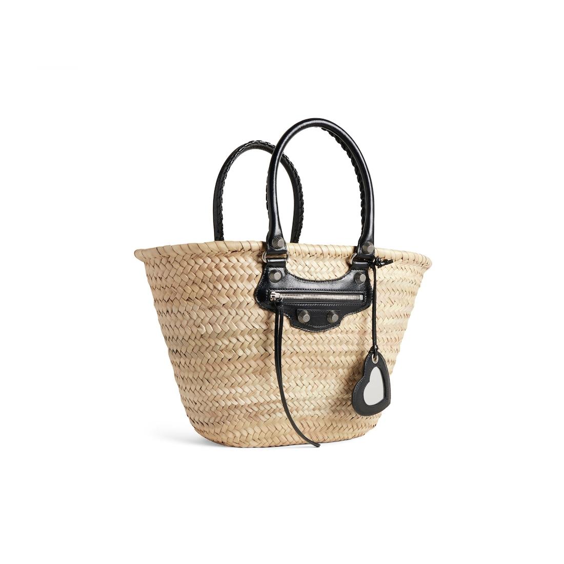 Women's Le Cagole Basket Medium in Beige/black Product Image