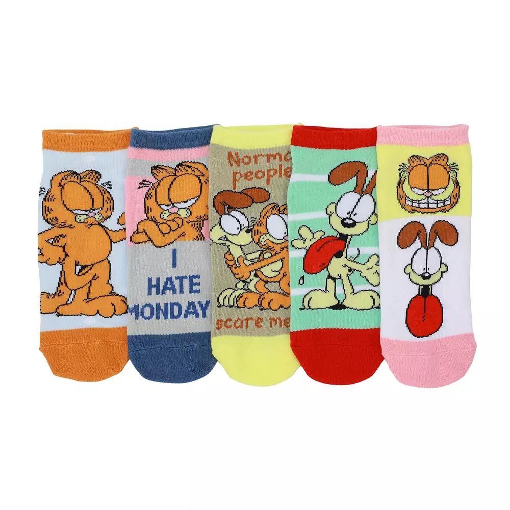 Women's Garfield & Odie Ankle Socks 5-Pack, Size: 5-10, Multi Product Image
