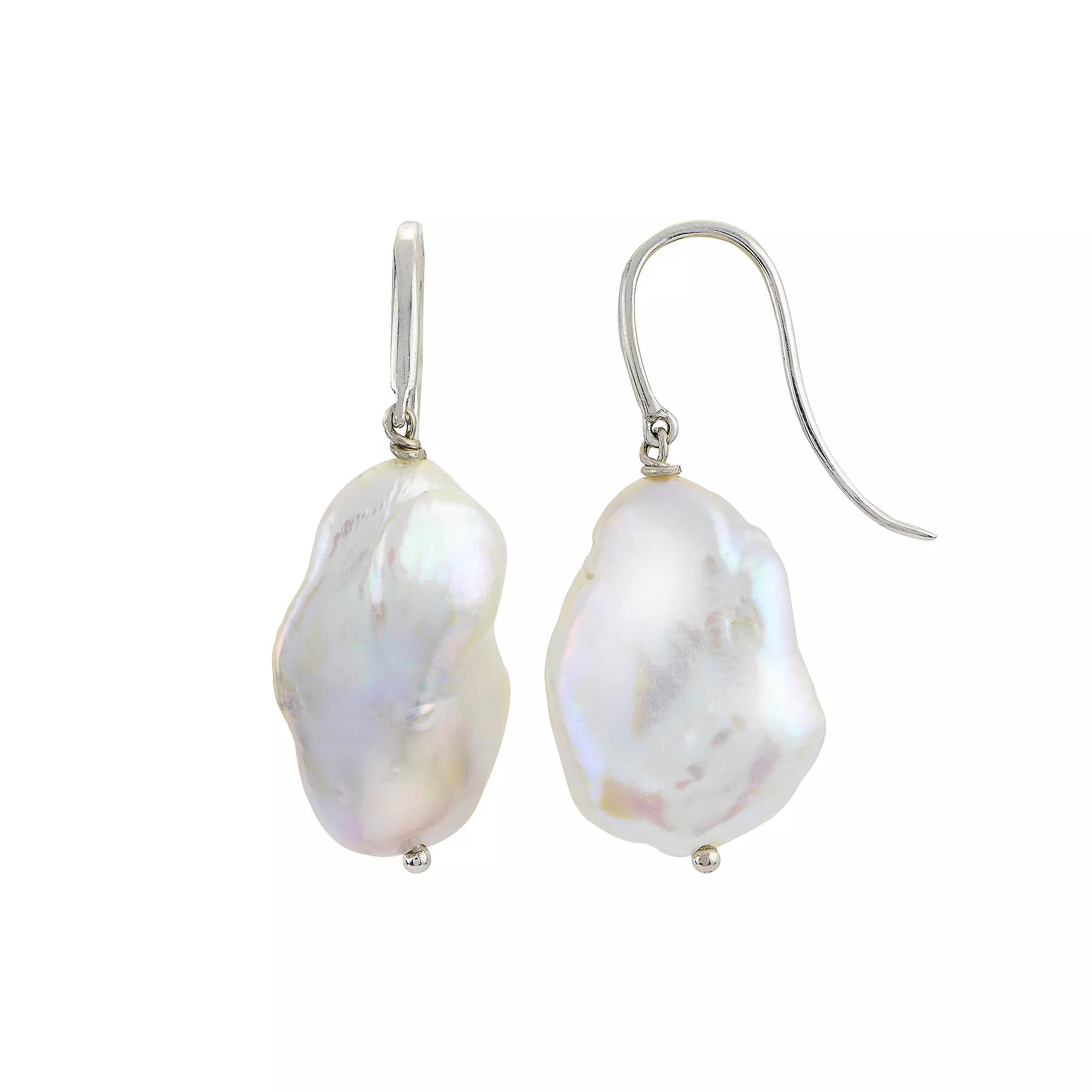 PearLustre by Imperial Sterling Silver Keshi Freshwater Cultured Pearl Drop Earrings, Women's, Silvertone Product Image