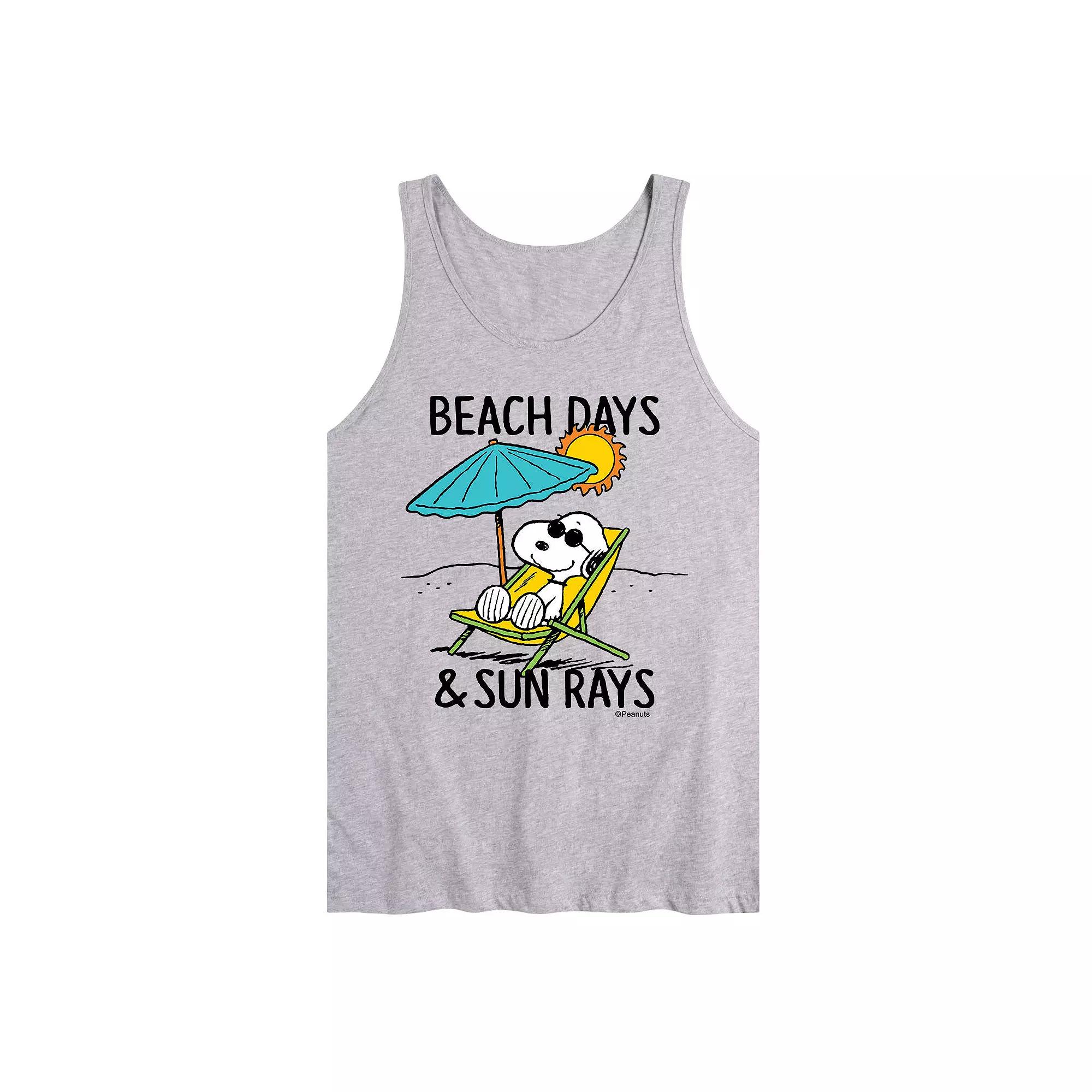 Men's Peanuts Beach Sun Rays Tank Top,  Product Image