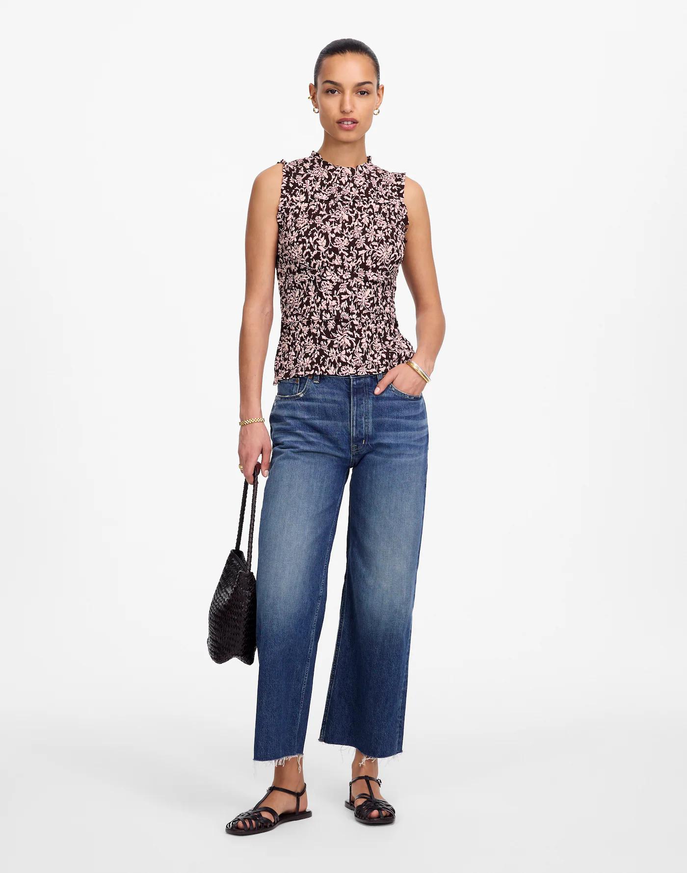 Ruffled Smocked Top in Floral Product Image