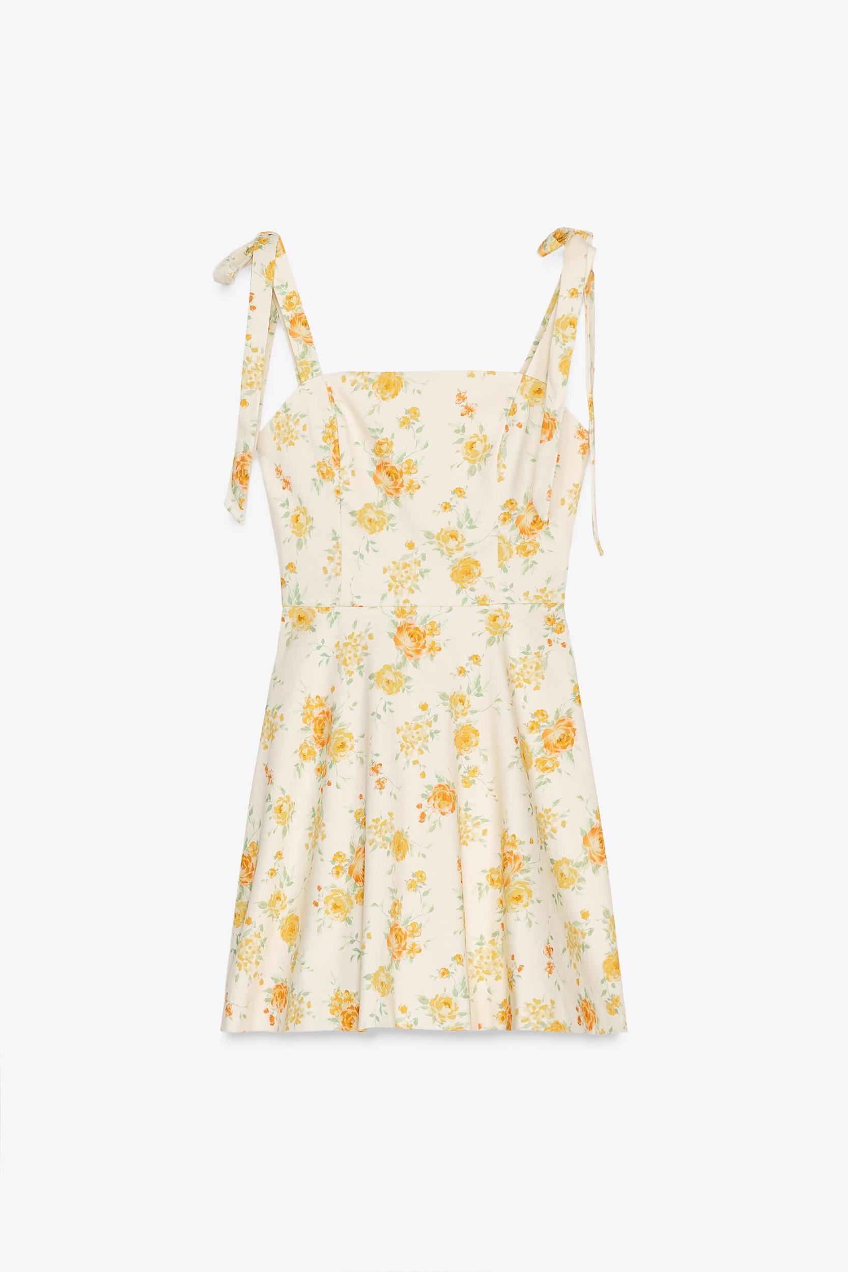 FLORAL POPLIN BOW DRESS Product Image