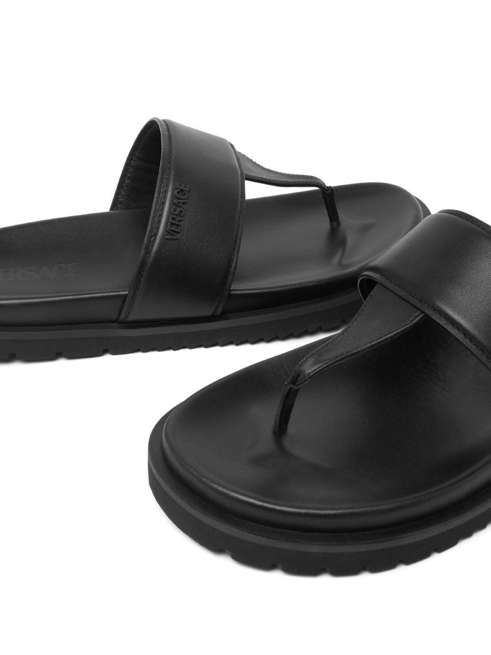 logo-embossed leather sandals Product Image