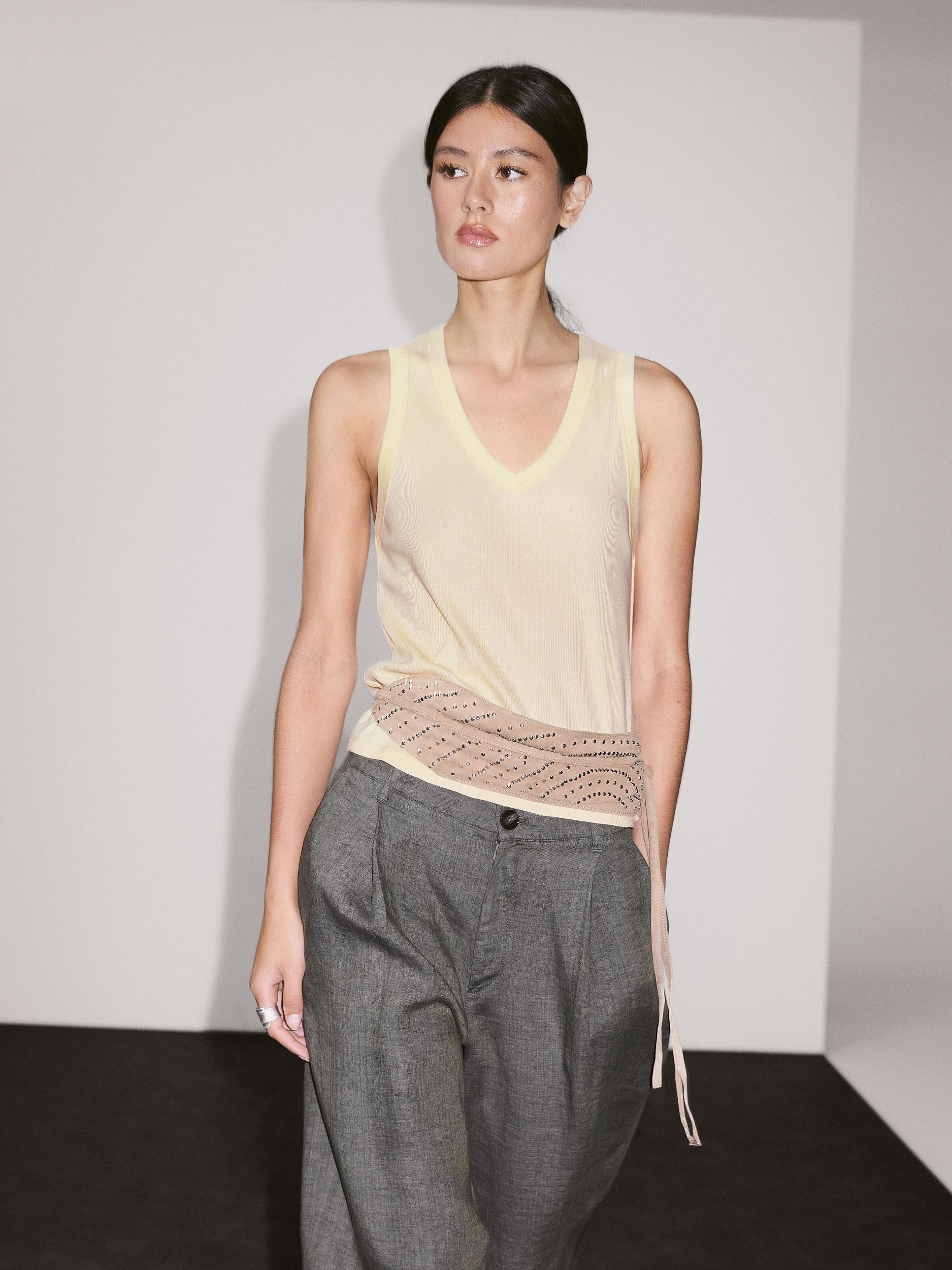 100% linen wide-leg trousers Product Image