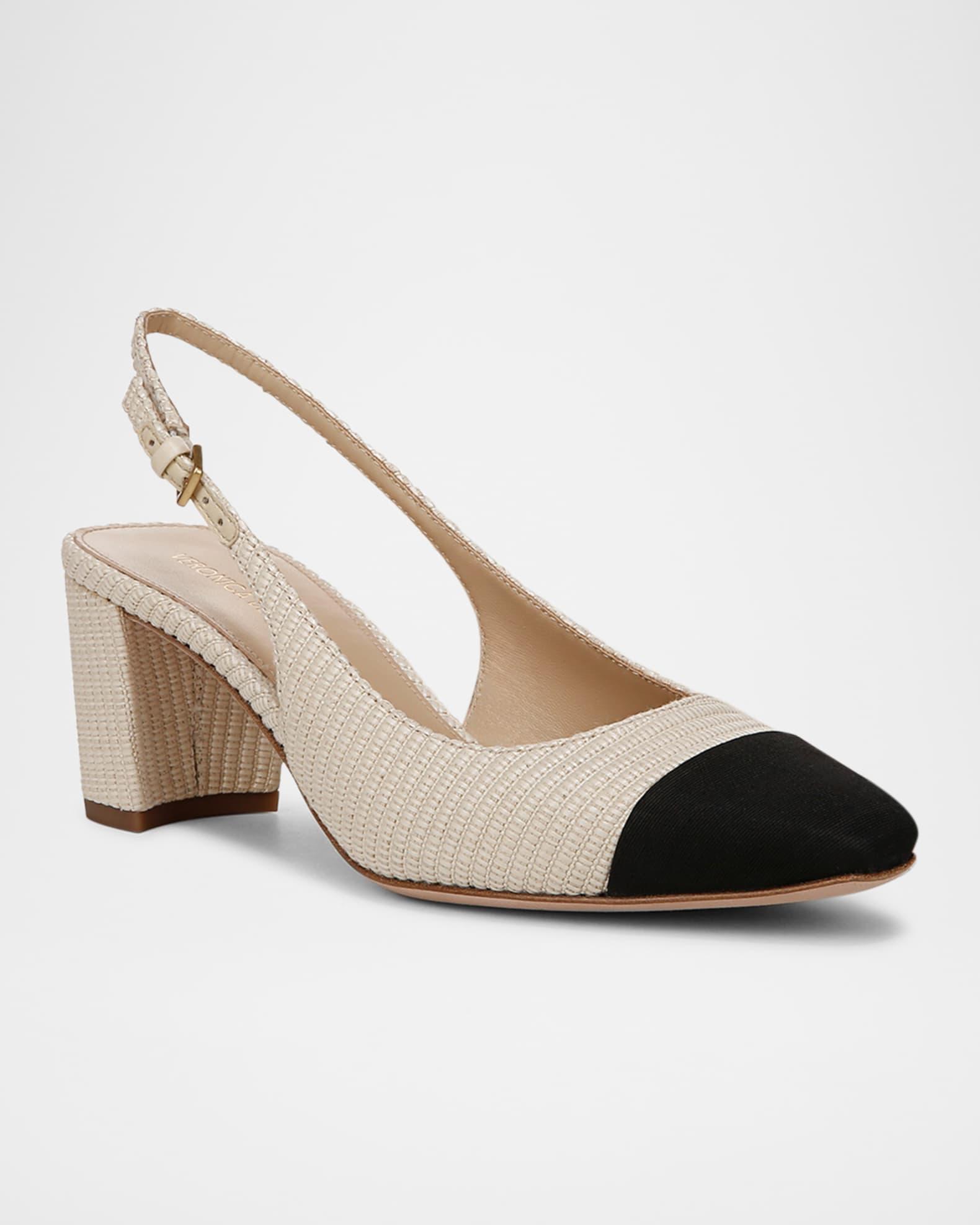 Cecile Bicolor Cap-Toe Slingback Pumps Product Image