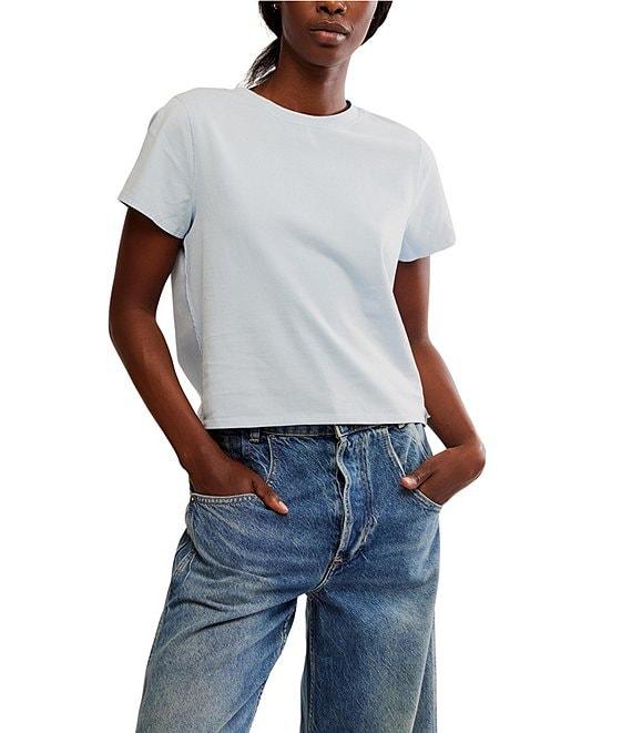 Free People We The Free Everyday Crew Neck Short Sleeve Semi Cropped Tee Product Image