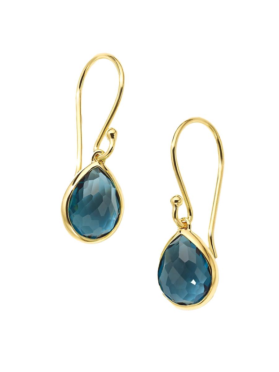 Womens Rock Candy 18K Green Gold & LondonTopaz Teeny Teardrop Earrings Product Image