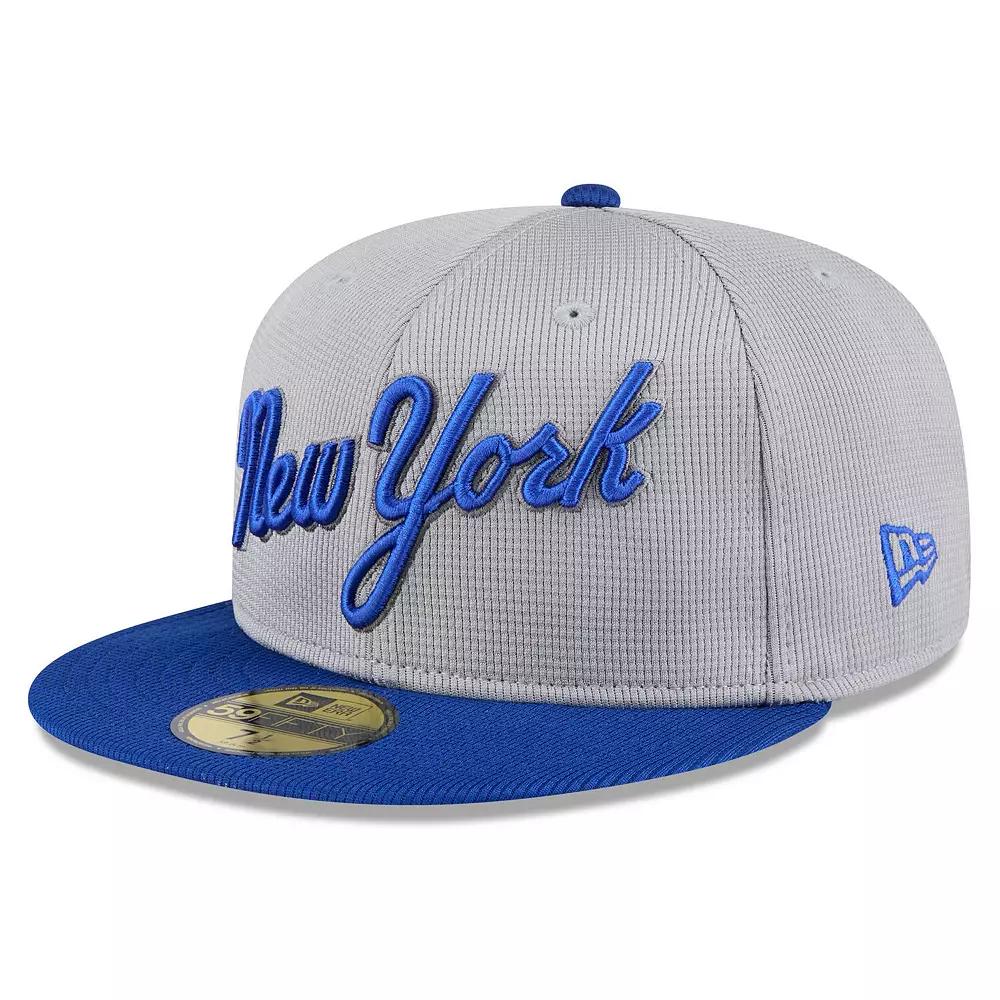 Men's New Era  Gray/Royal New York Mets 2025 Batting Practice 59FIFTY Fitted Hat, Size: 7 3/8, Grey Product Image