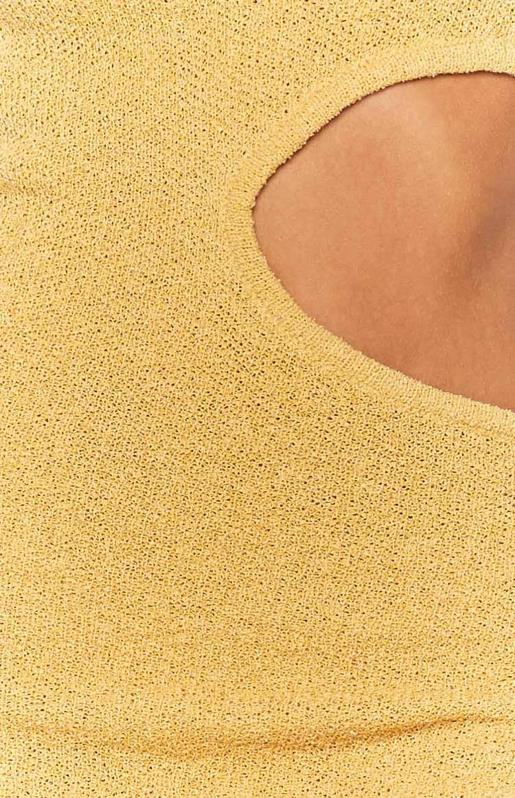 Laurynn Mustard Knit Mini Dress Product Image