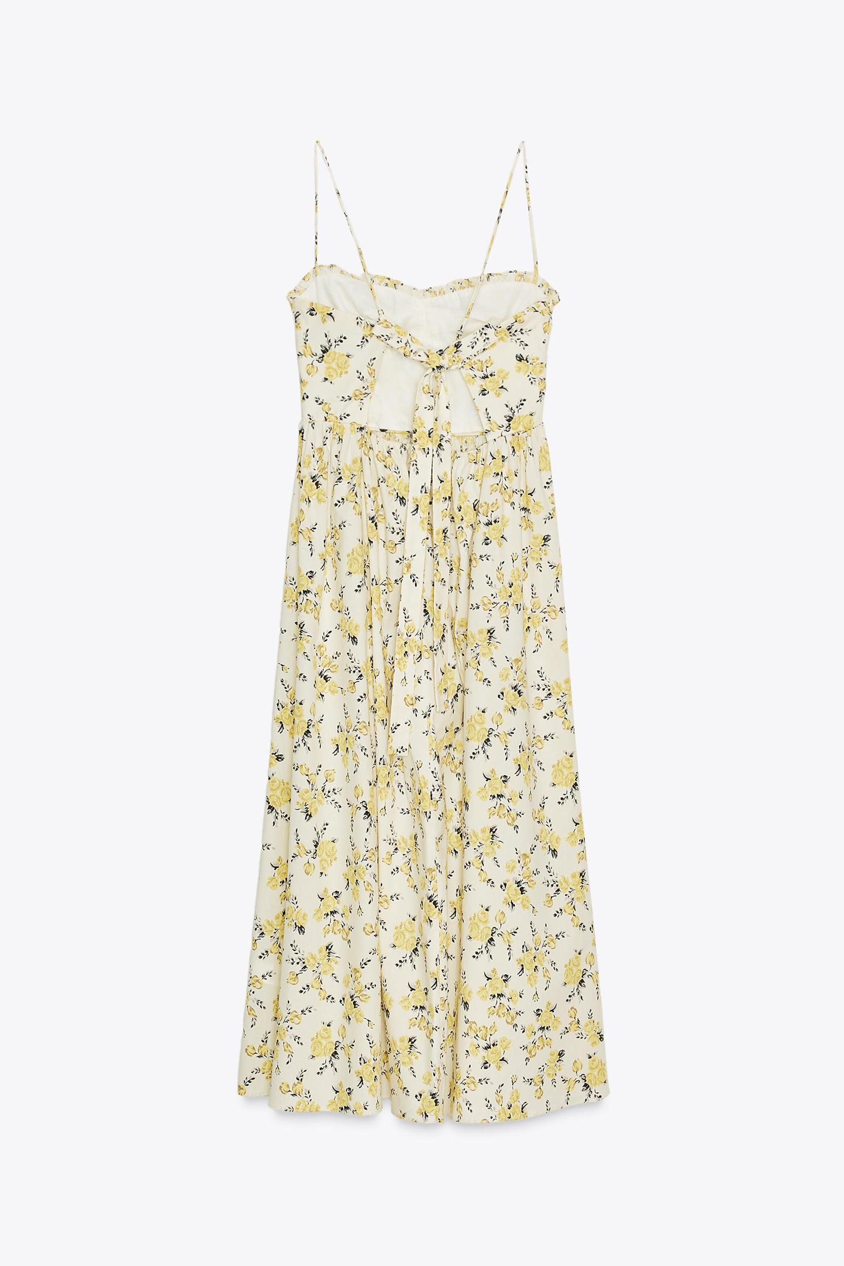 FLORAL PRINT POPLIN MIDI DRESS Product Image