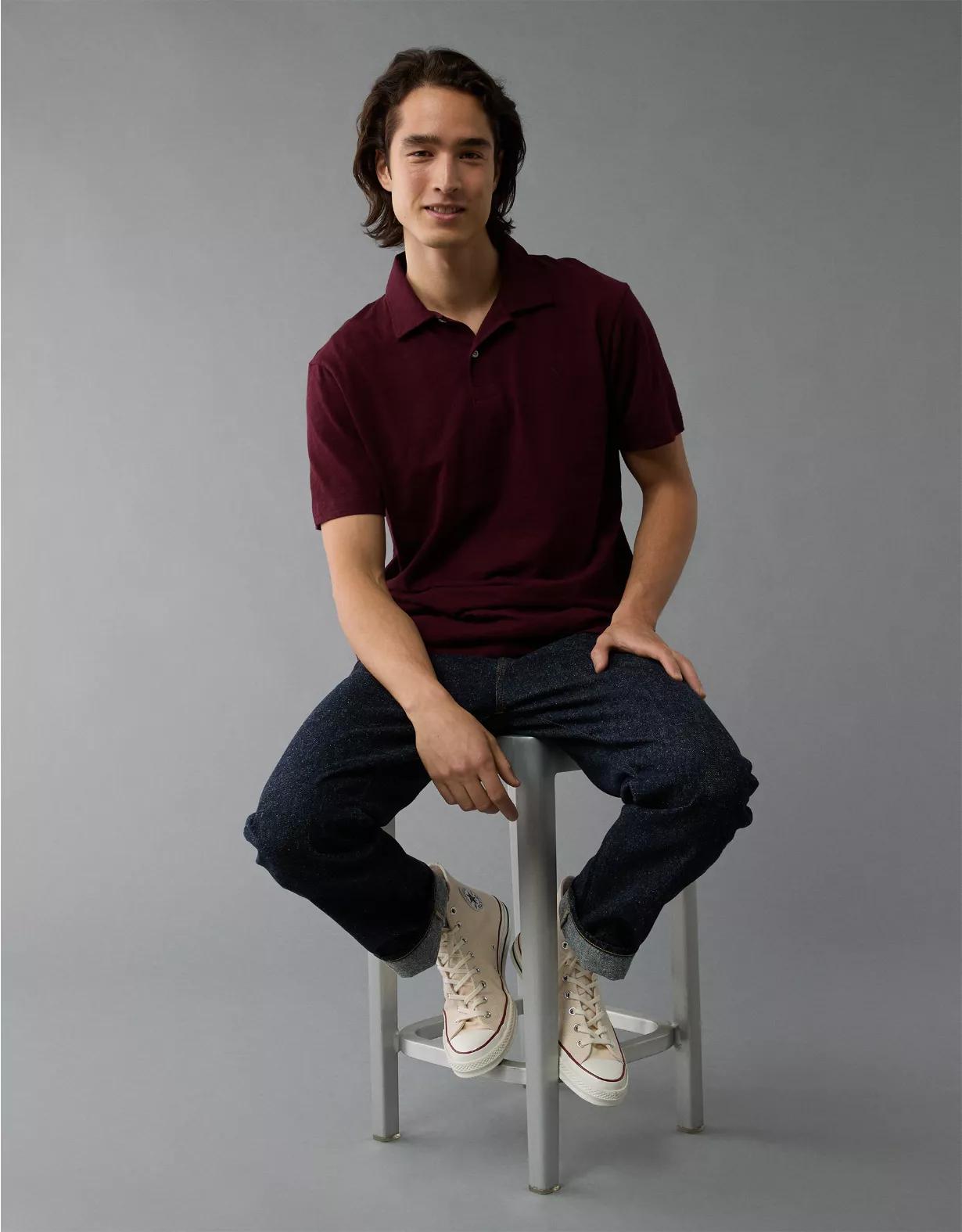 AE Slub Polo Shirt Product Image