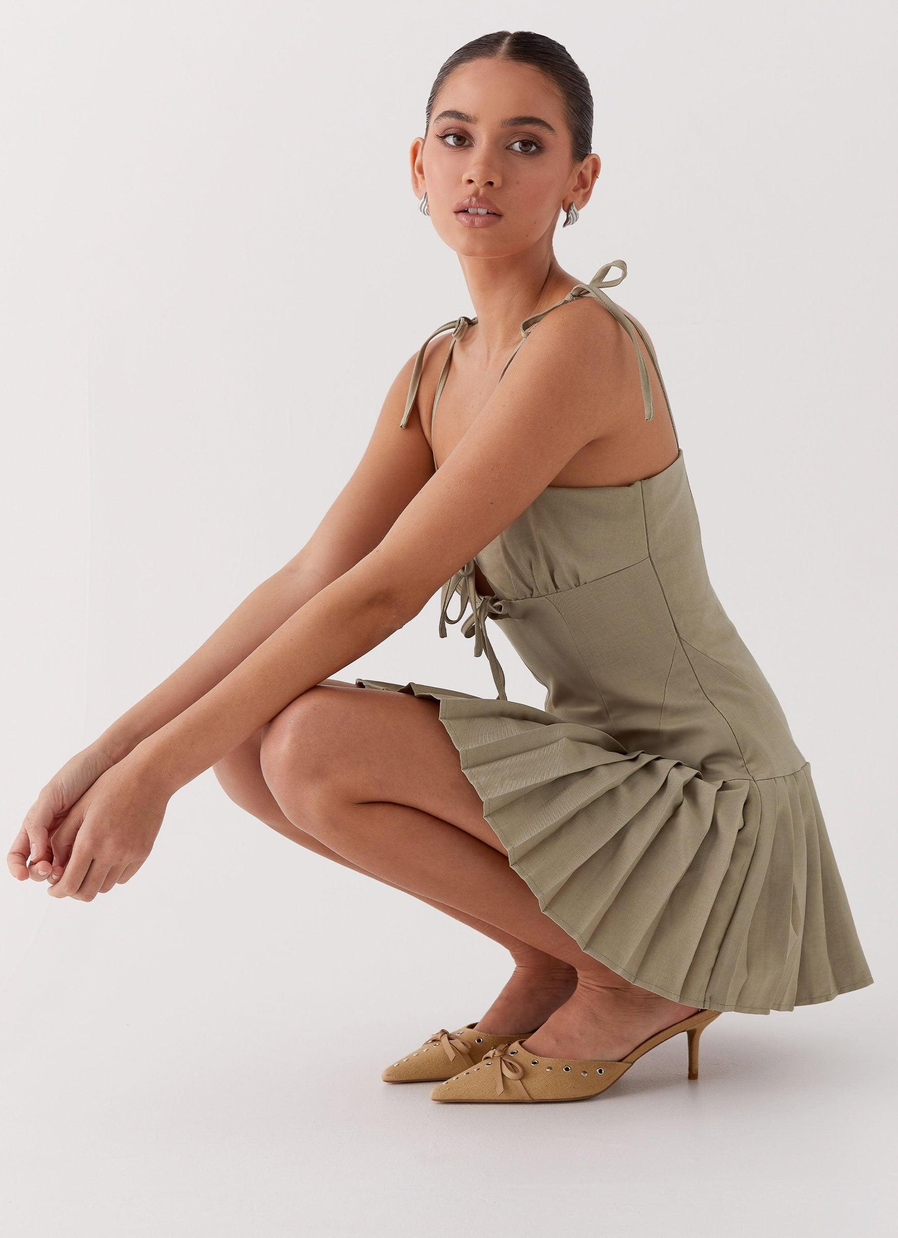 Love Seeker Corset Mini Dress - Sage Product Image