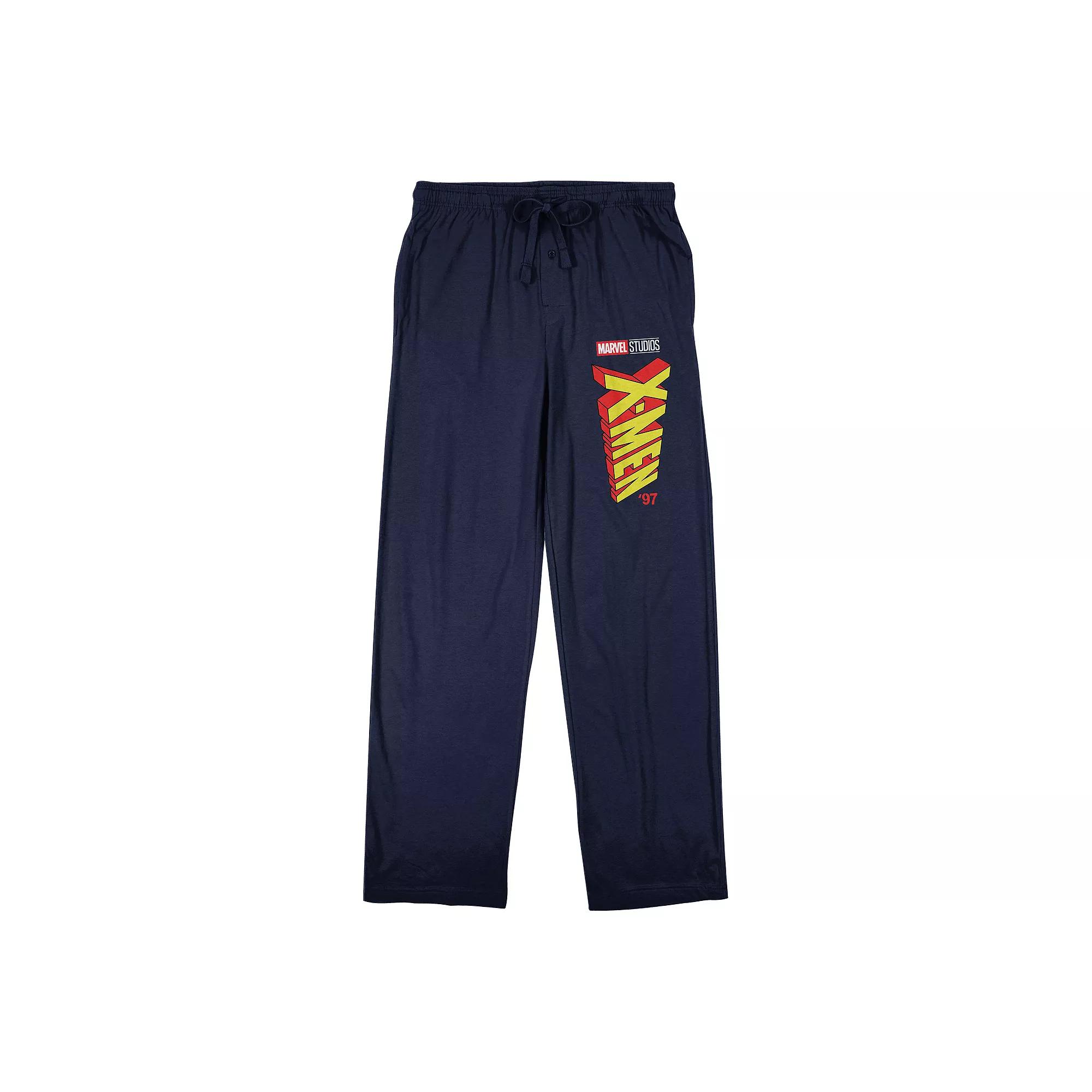Men's X-Men 97 Mirrored Logo Pajama Pants, Size: Large, Blue Product Image