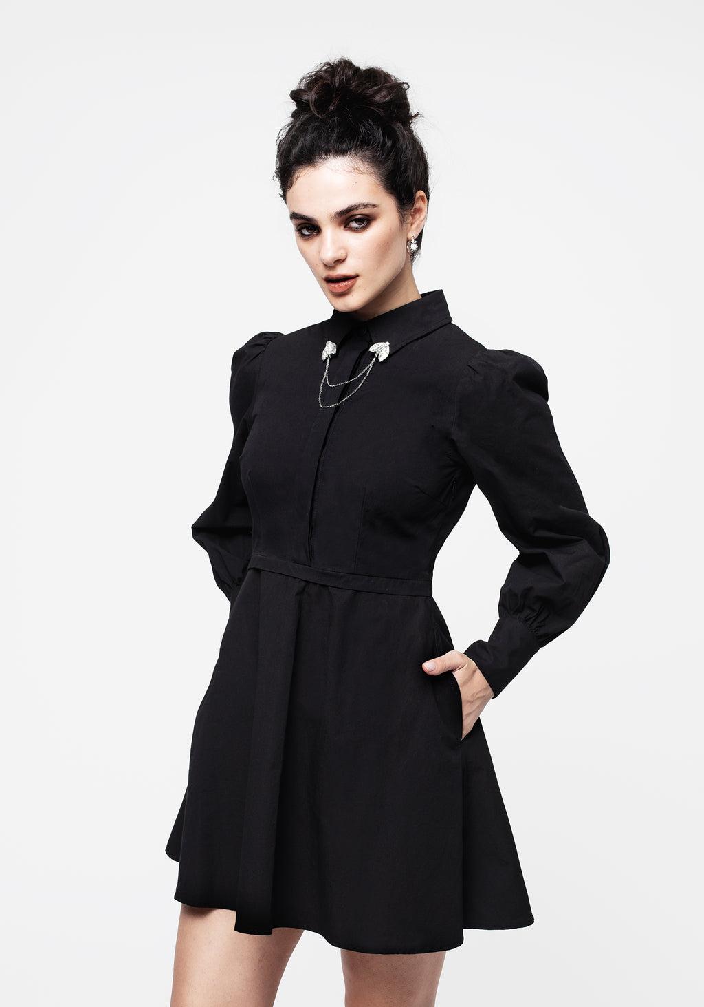 Styx Moth Collar Chain Mini Shirt Dress Product Image