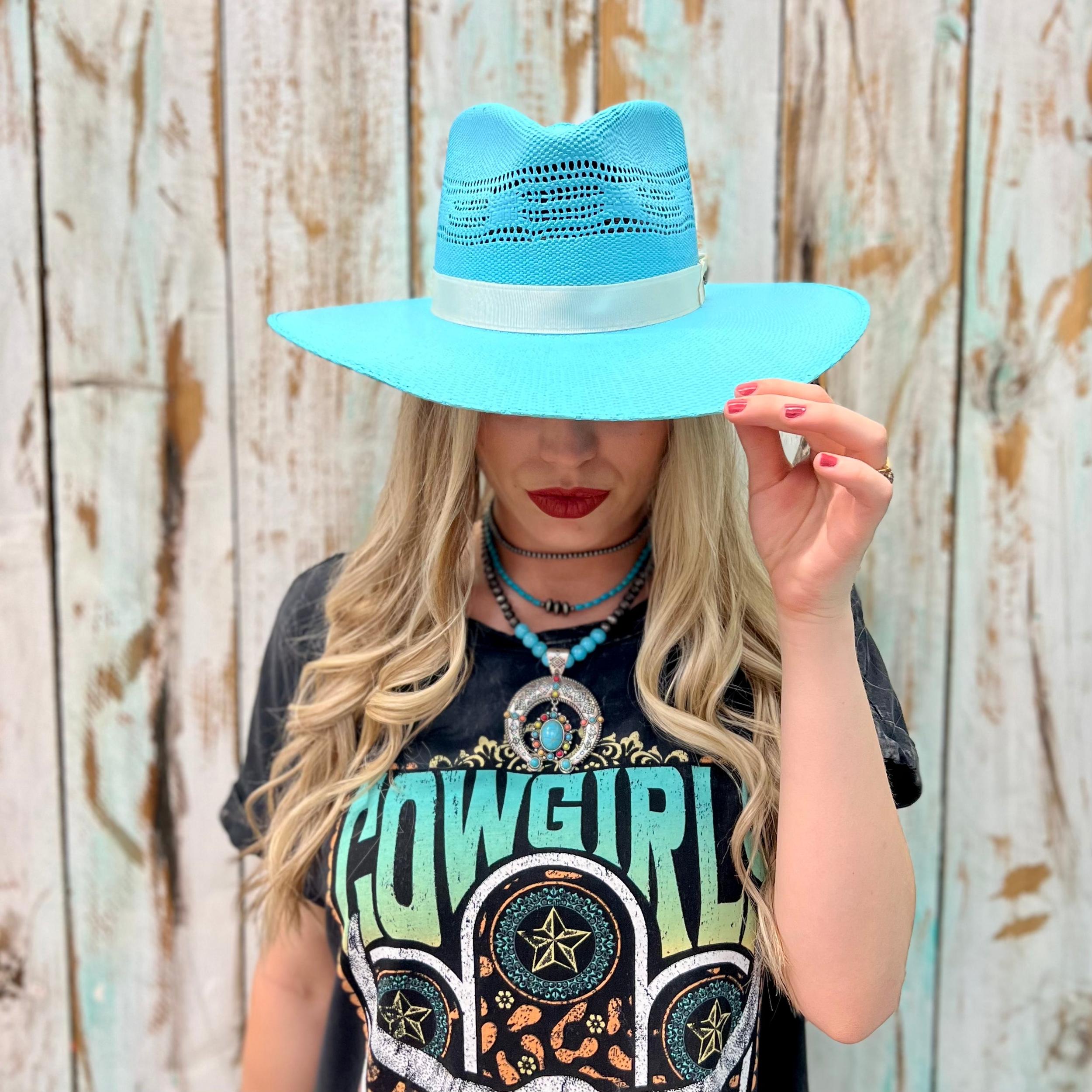 Rolling Around In The Turquoise Straw Hat Product Image