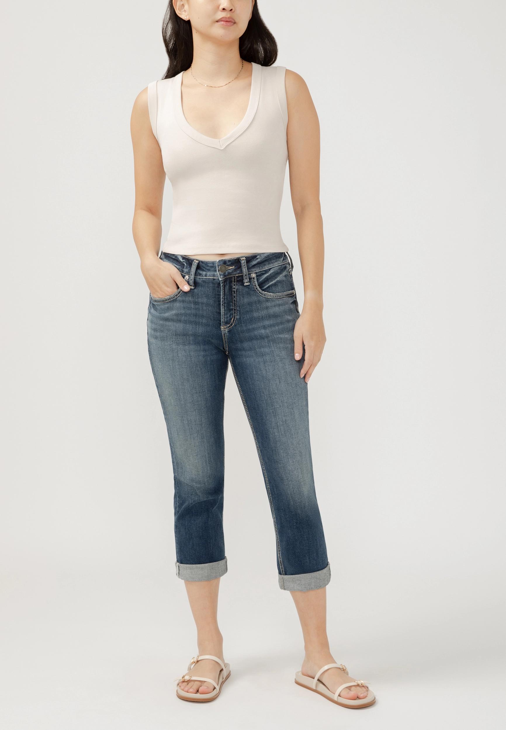 Silver Jeans Co.® Suki Curvy Mid Rise Americana Cuffed Hem Capri Product Image