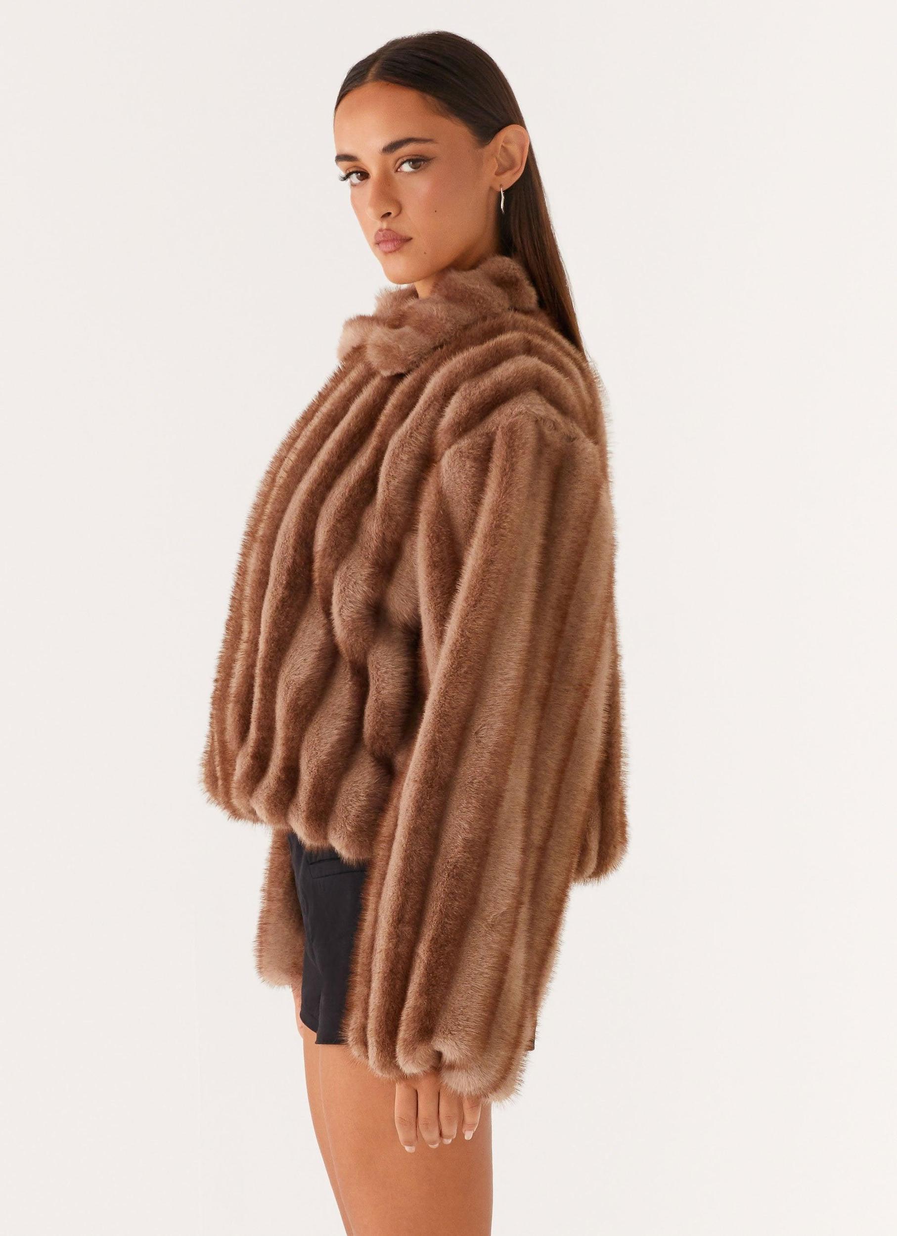 Naylor Faux Fur Jacket - Brown Product Image