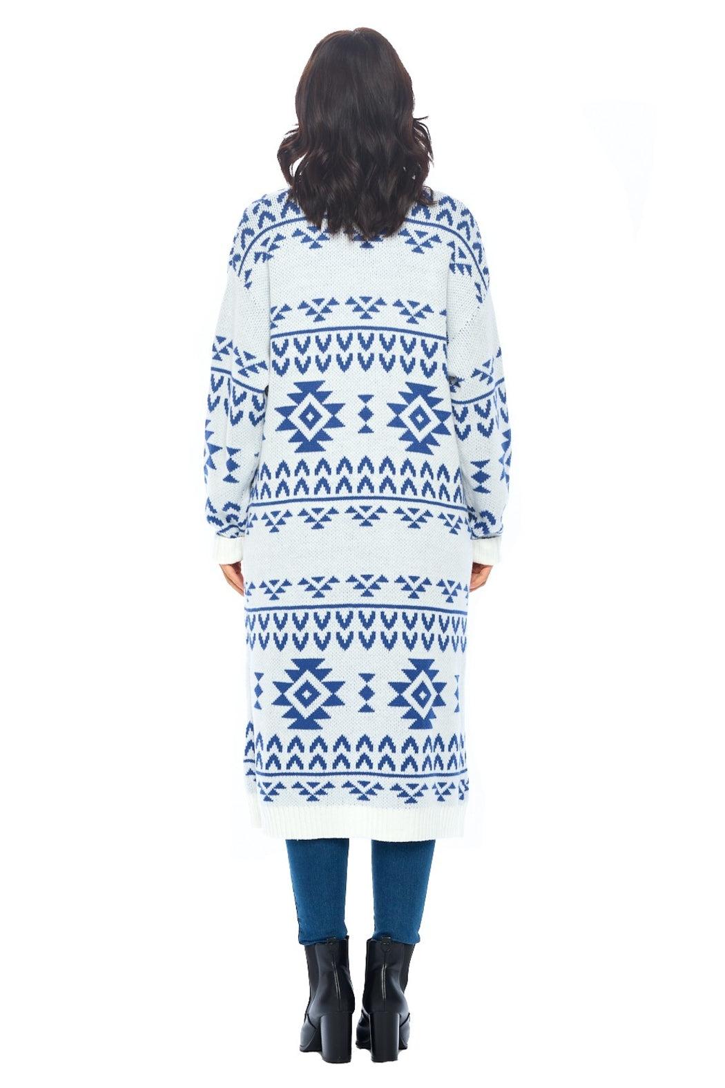 Blue Open Front Duster Product Image