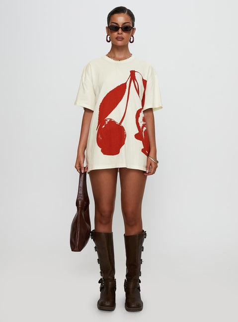Cherrie Amore Oversized Tee White Product Image