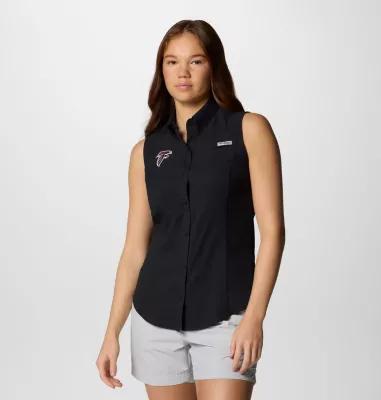 Columbia Womens PFG Tamiami Sleeveless Shirt - Atlanta Falcons- Product Image