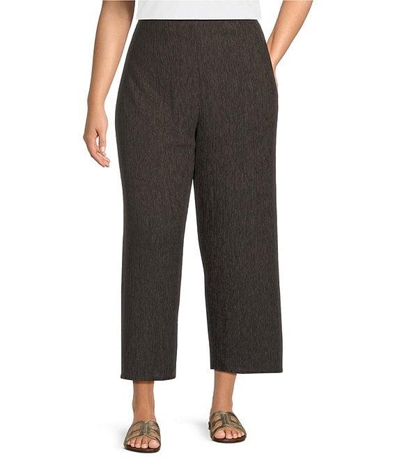 Eileen Fisher Plus Coordinating Crinkle Texture Plisse Wide Leg Ankle Pants Product Image