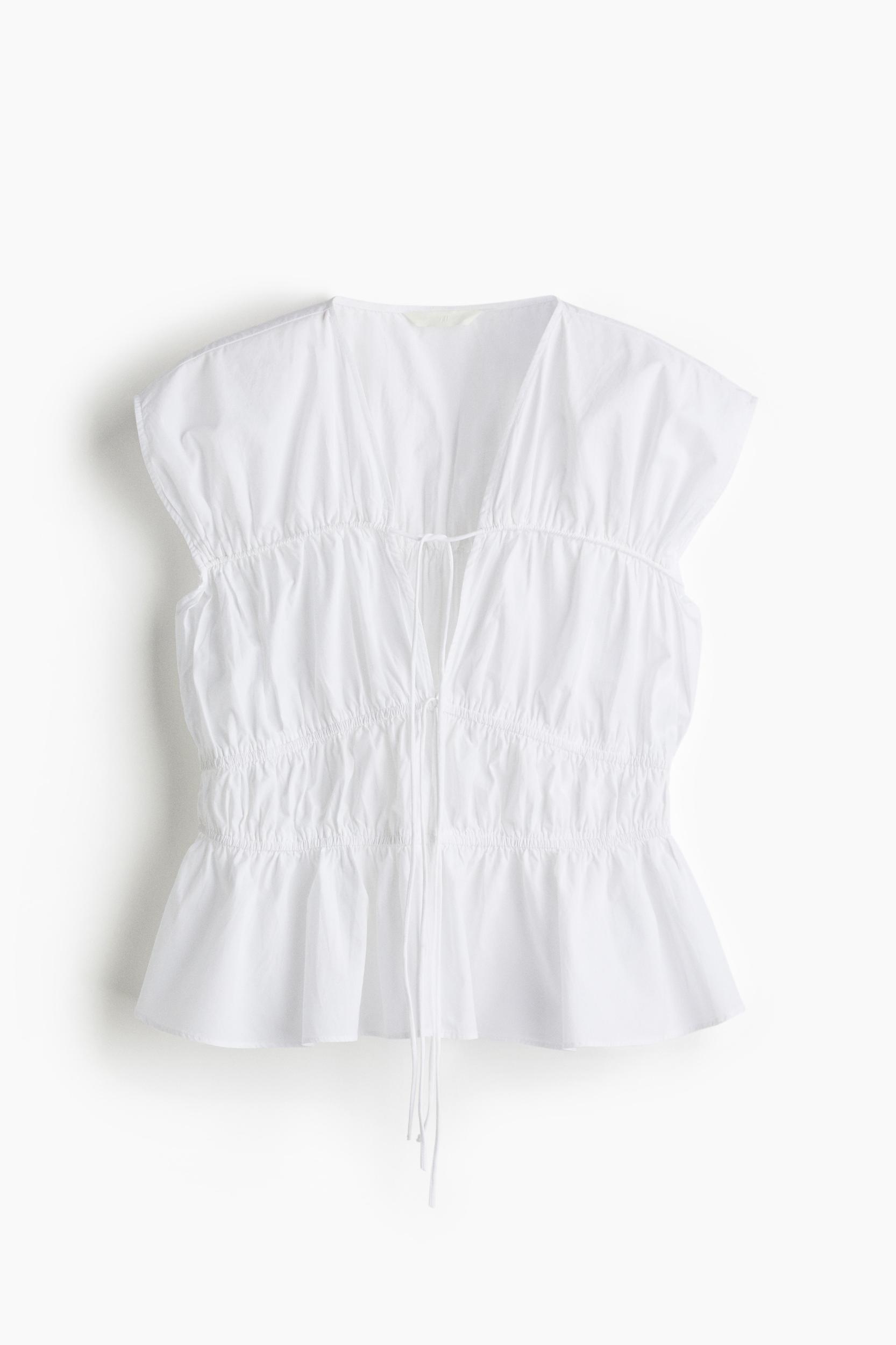 Drawstring Poplin Blouse Product Image