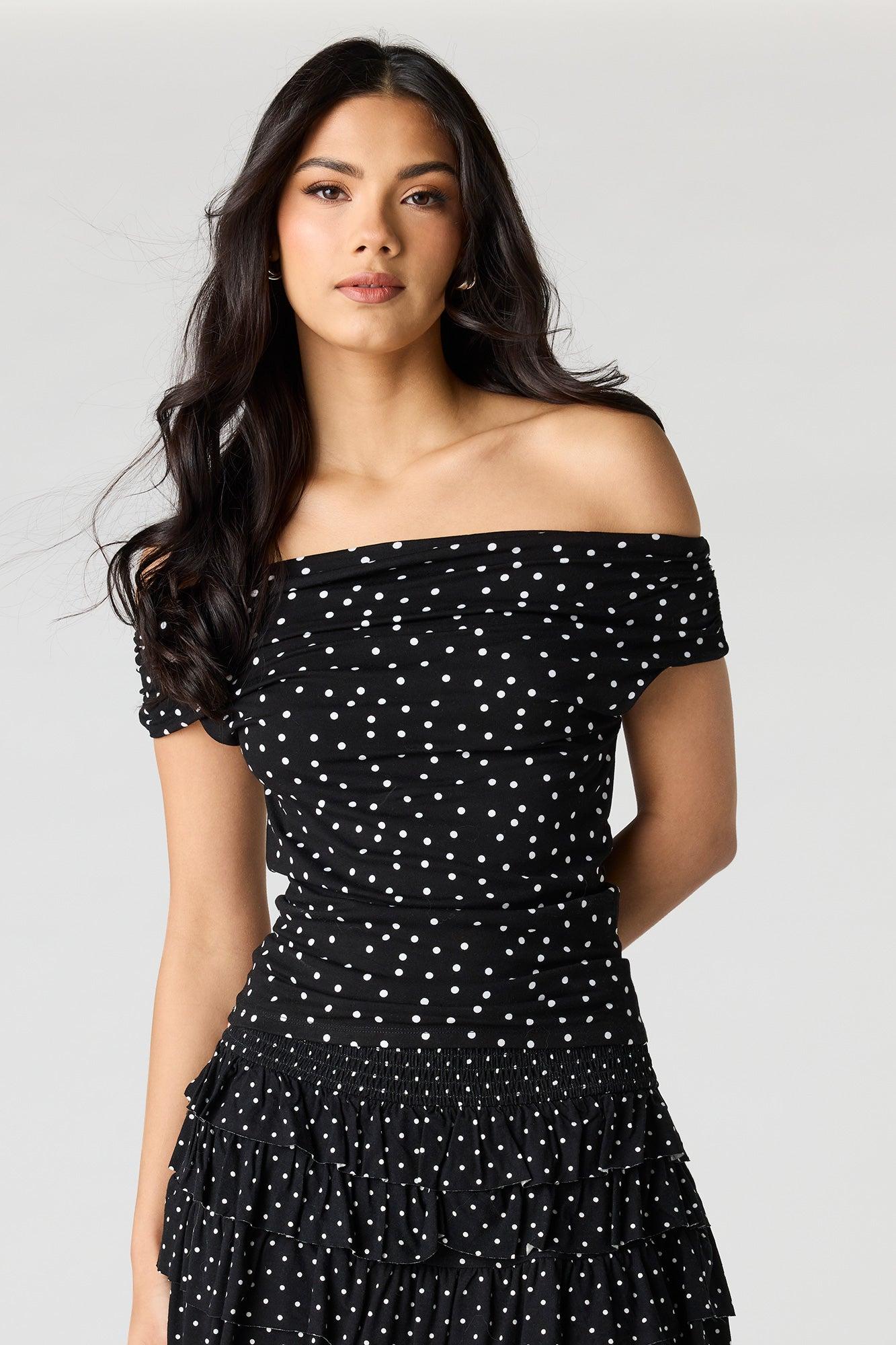 Ruched Off Shoulder Top Female Product Image