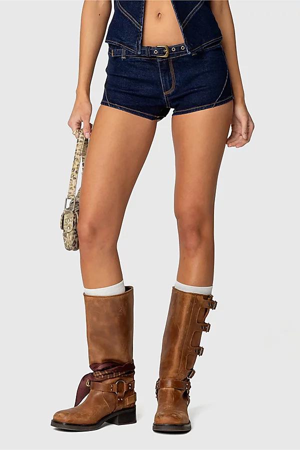 Edikted Ciel Low Rise Denim Micro Shorts Womens at Urban Outfitters Product Image