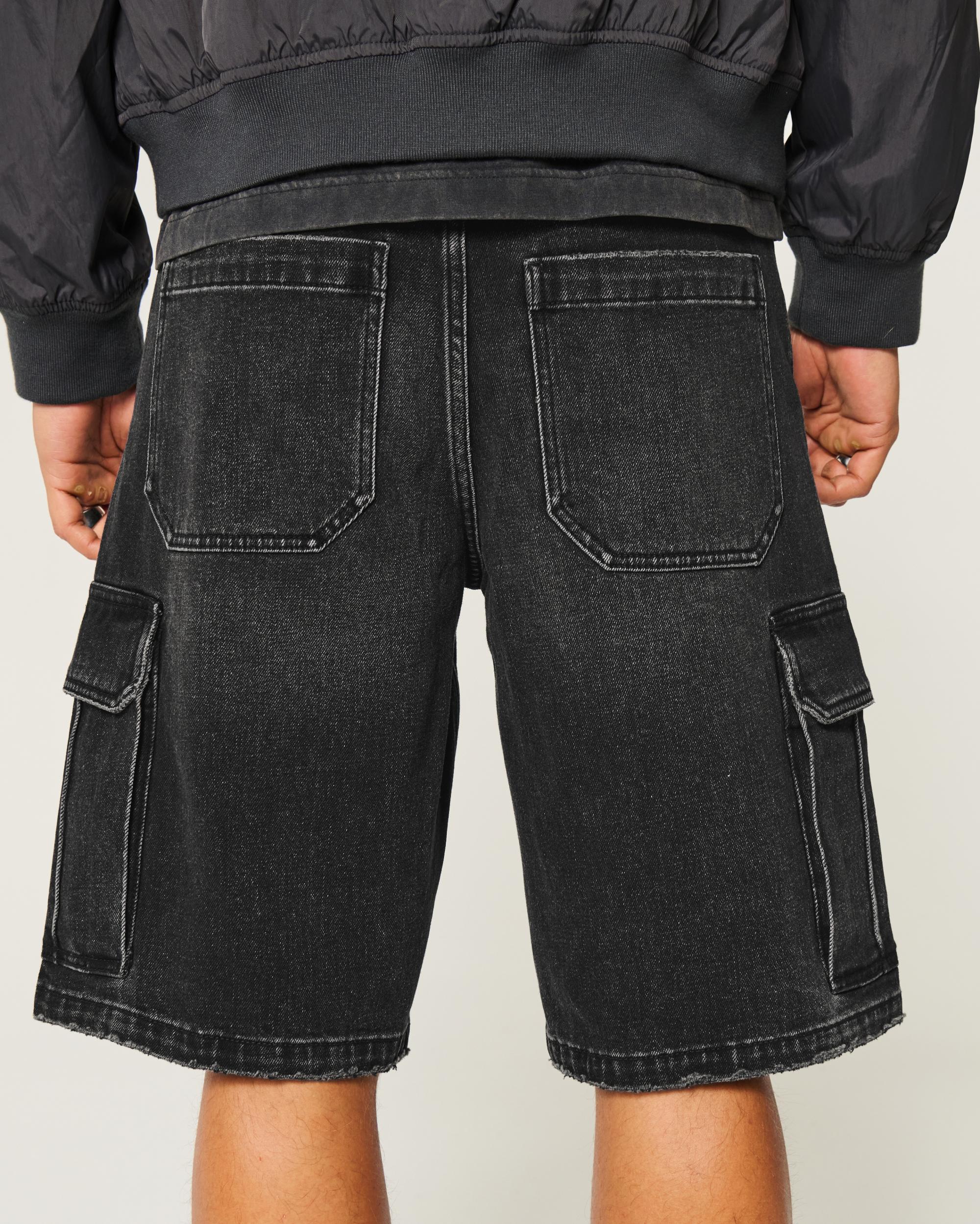 Baggy Denim Cargo Shorts Product Image