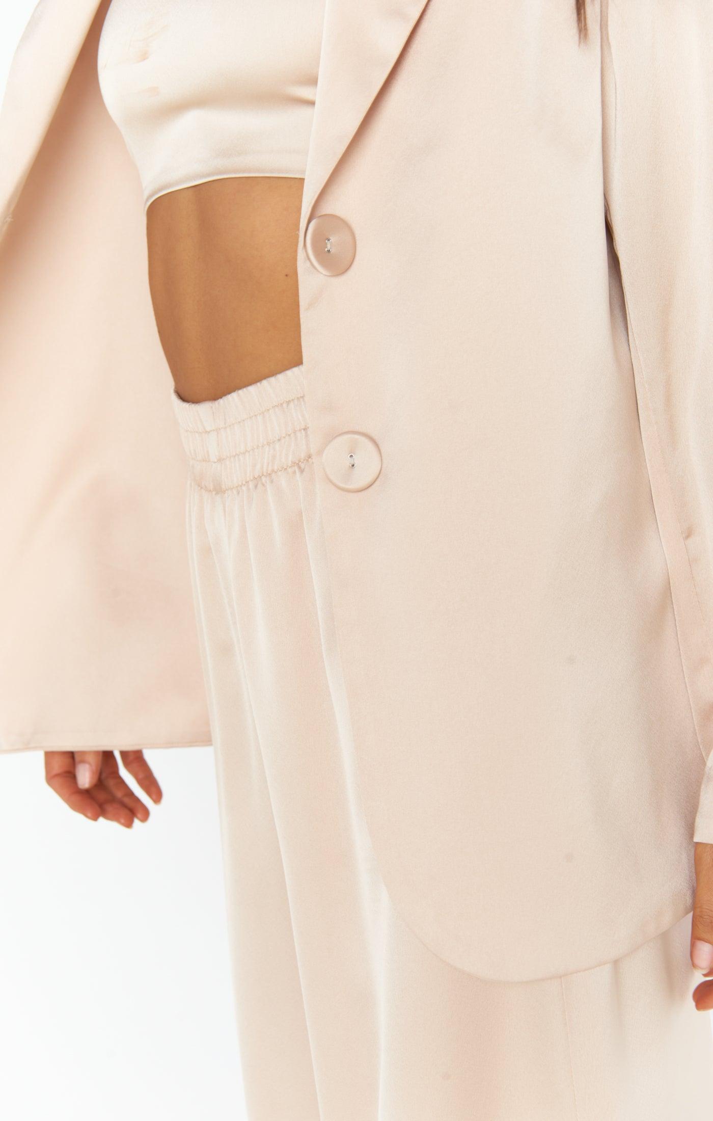 Felix Blazer ~ Champagne Luxe Satin Product Image