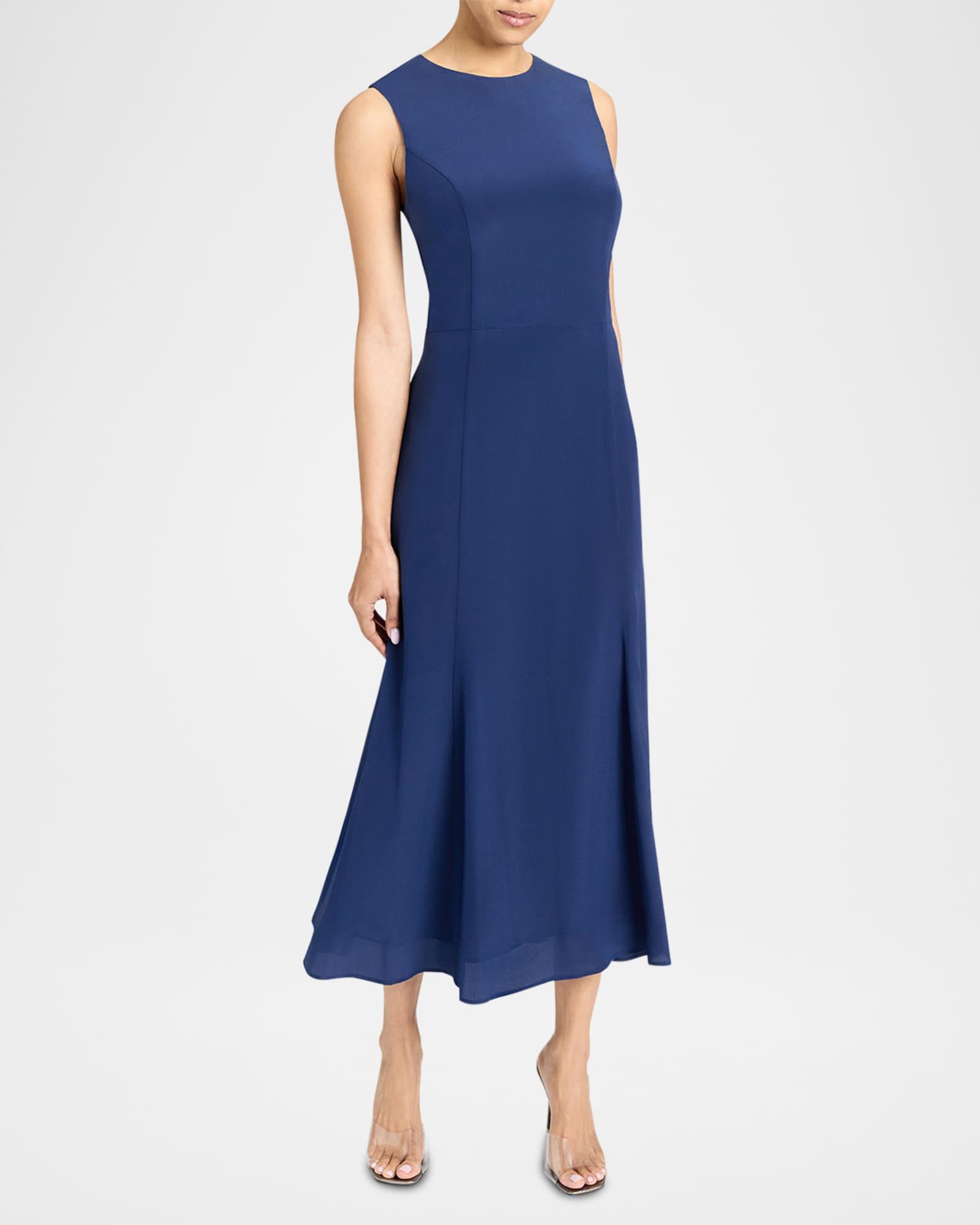 Rosalia Silk Crepe De Chine Midi Dress Product Image