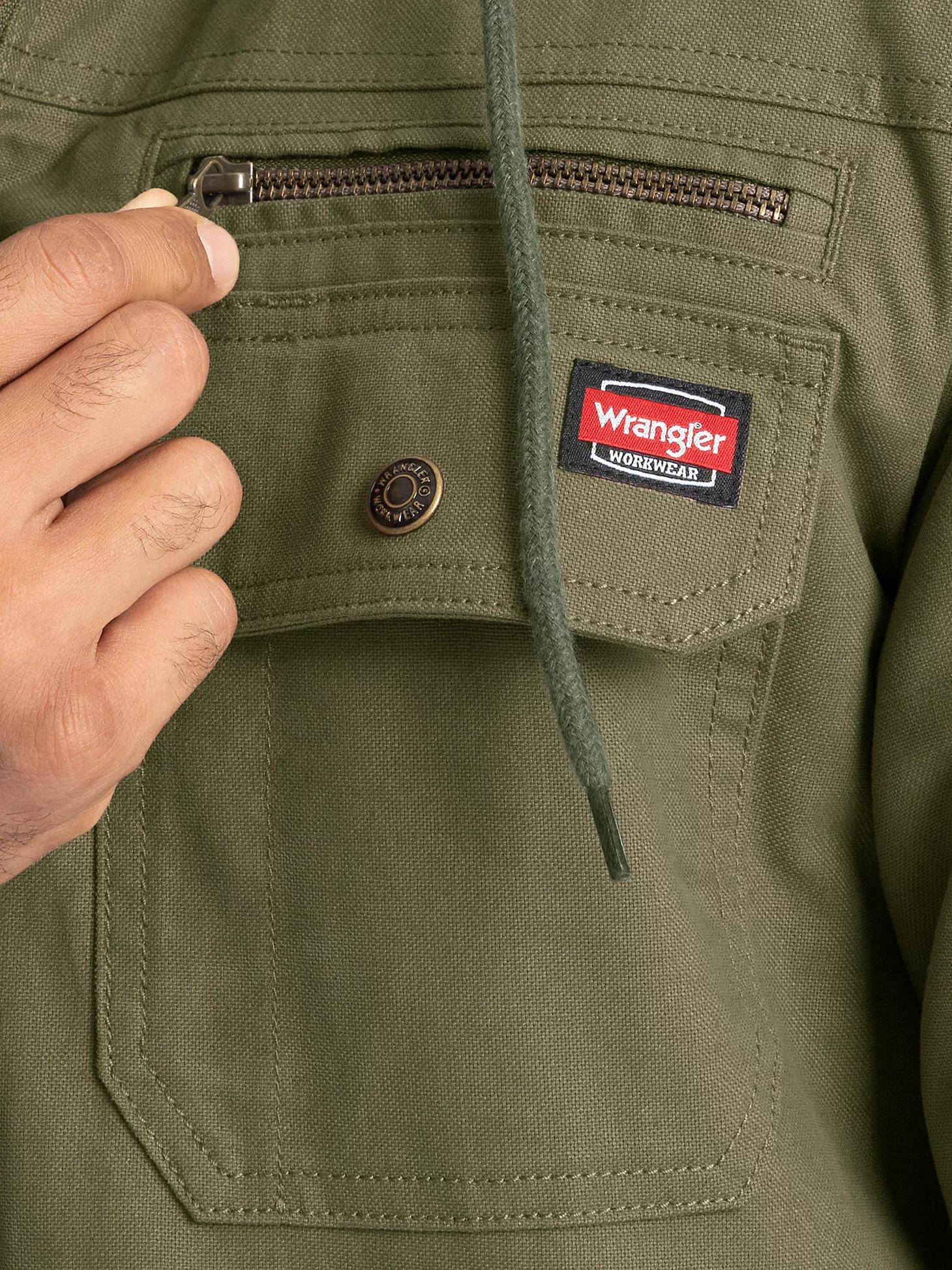 Men's Hooded Workwear Quilted Lined Shirt Jacket in Grape Leaf Product Image