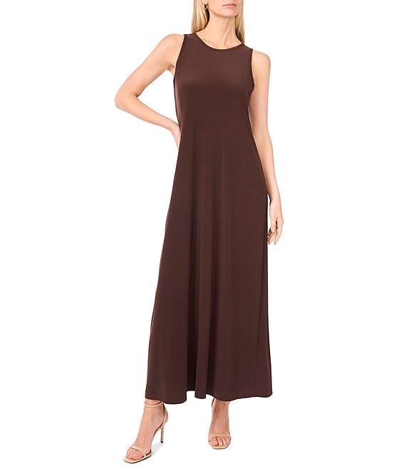 Vince Camuto Sleeveless Keyhole Back Crew Neck A-Line Maxi Dress Product Image