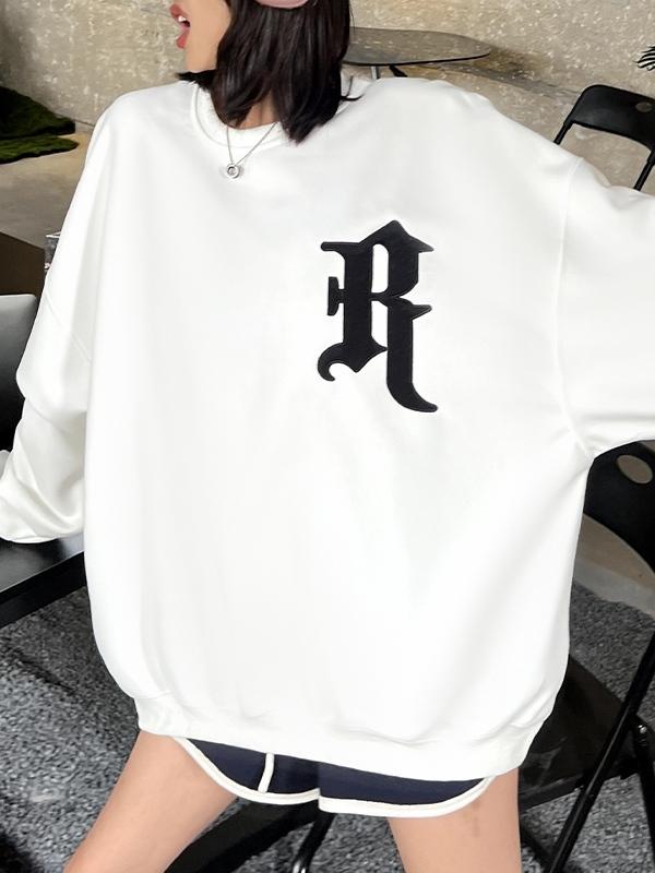 Street Letter Print Oversized Sweatshirt Product Image