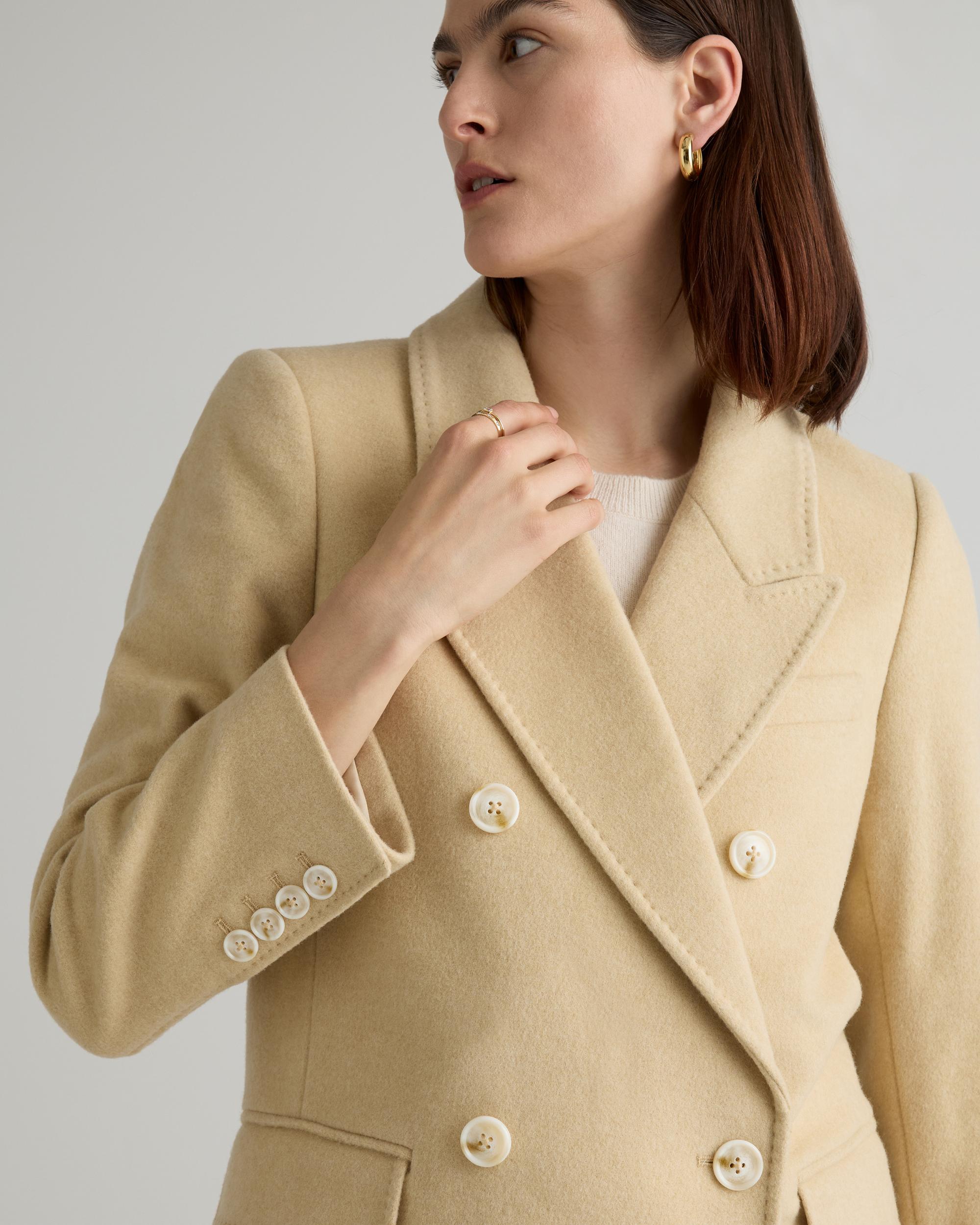 Quince | Women's Italian Wool Double-Breasted Coat Size XL, Wool/Nylon Product Image