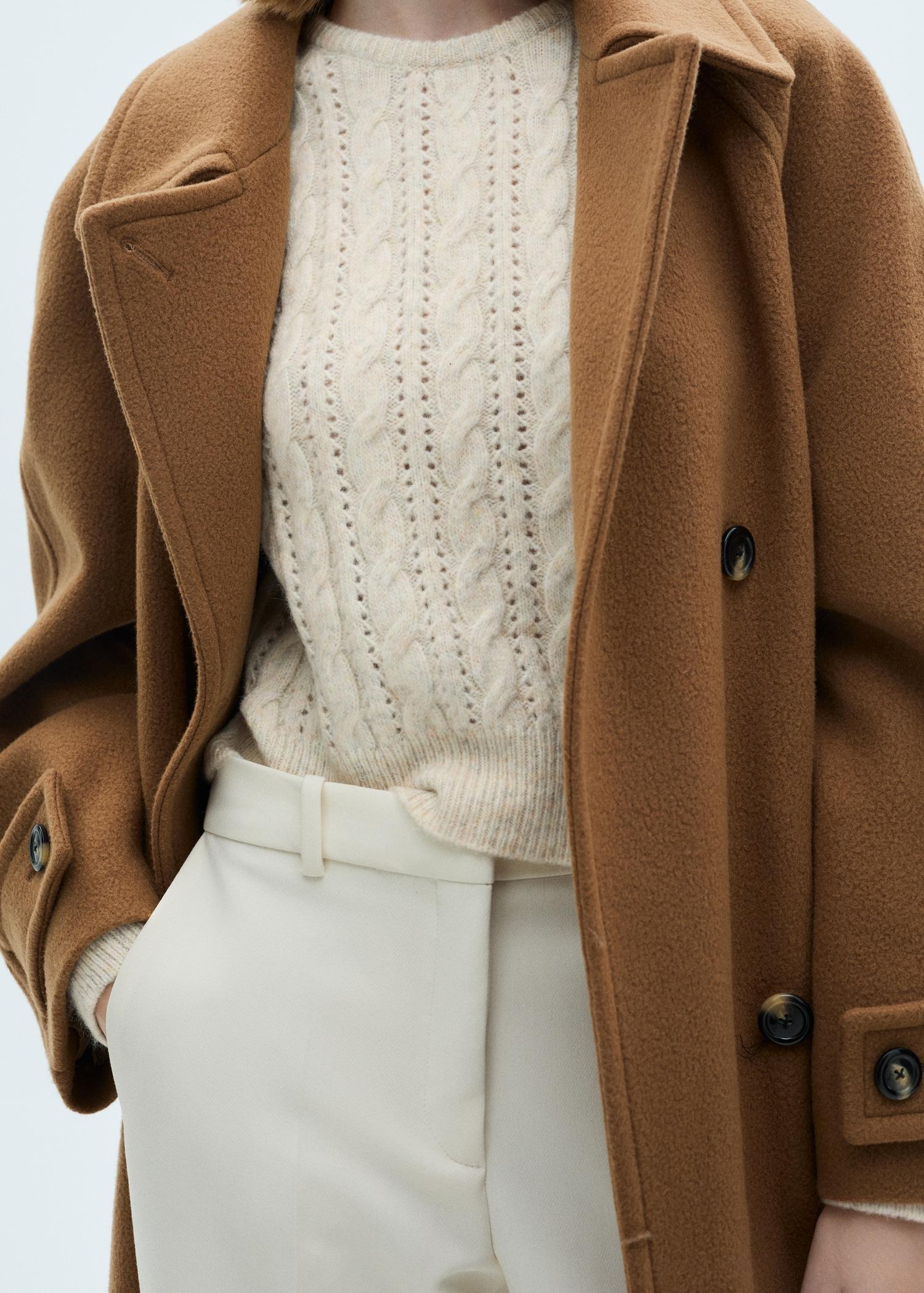 Braided sweater with openwork details - Women | MANGO USA Product Image